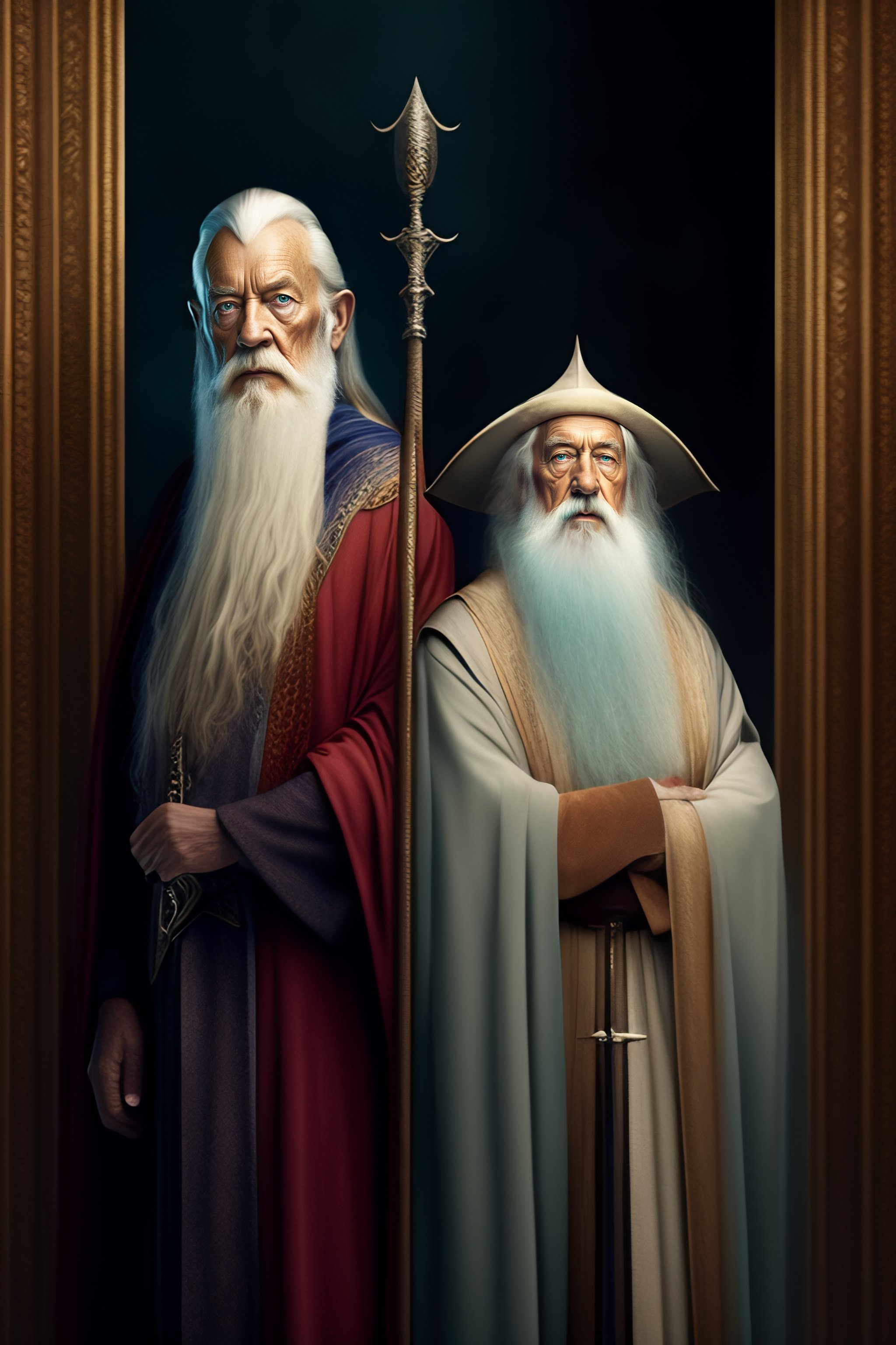 Lexica - Dumbledore and Gandalf standing opposite each other