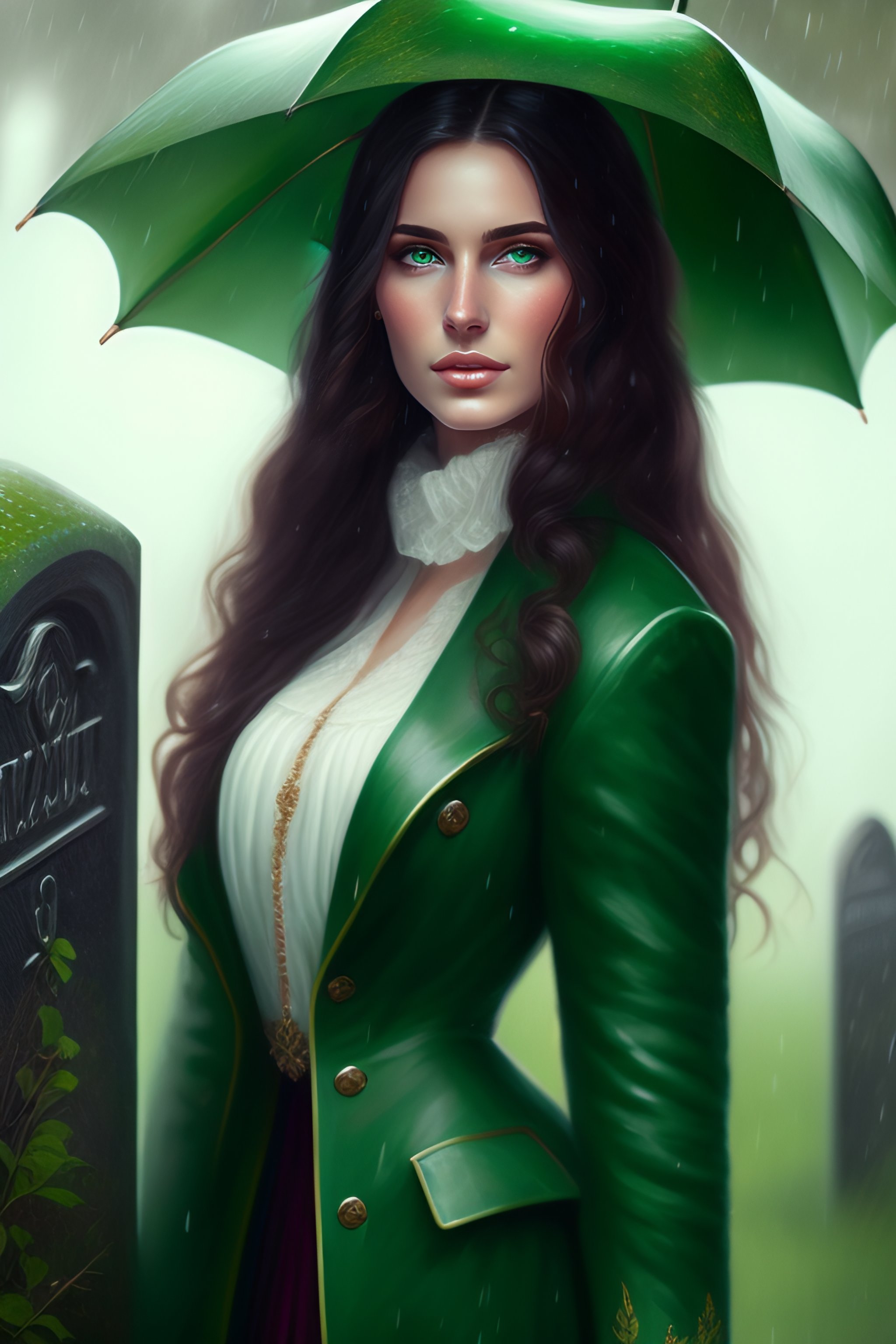 Lexica - Beautiful detailed portrait of a young woman with long dark ...