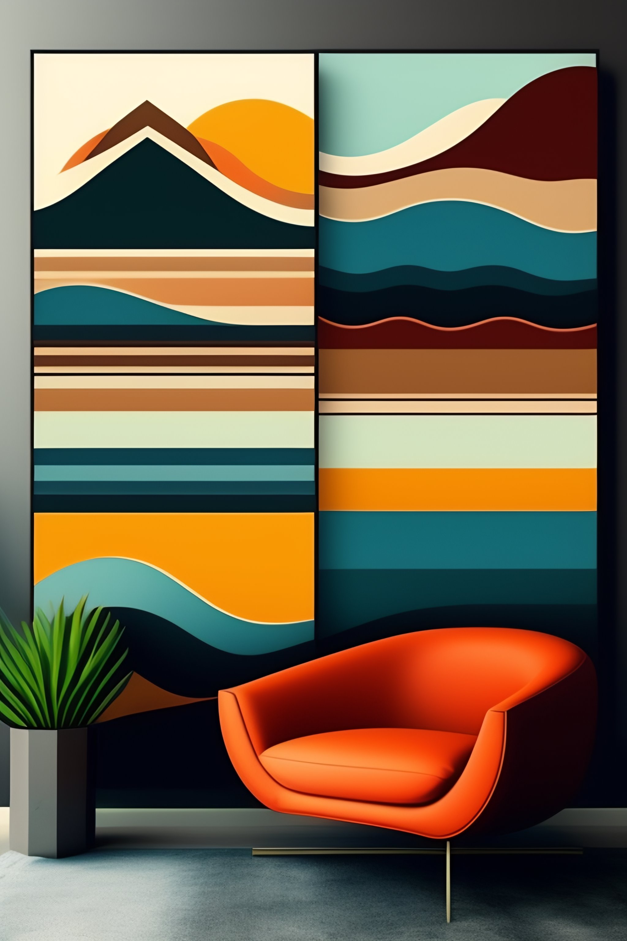 Lexica Mid century modern wall art