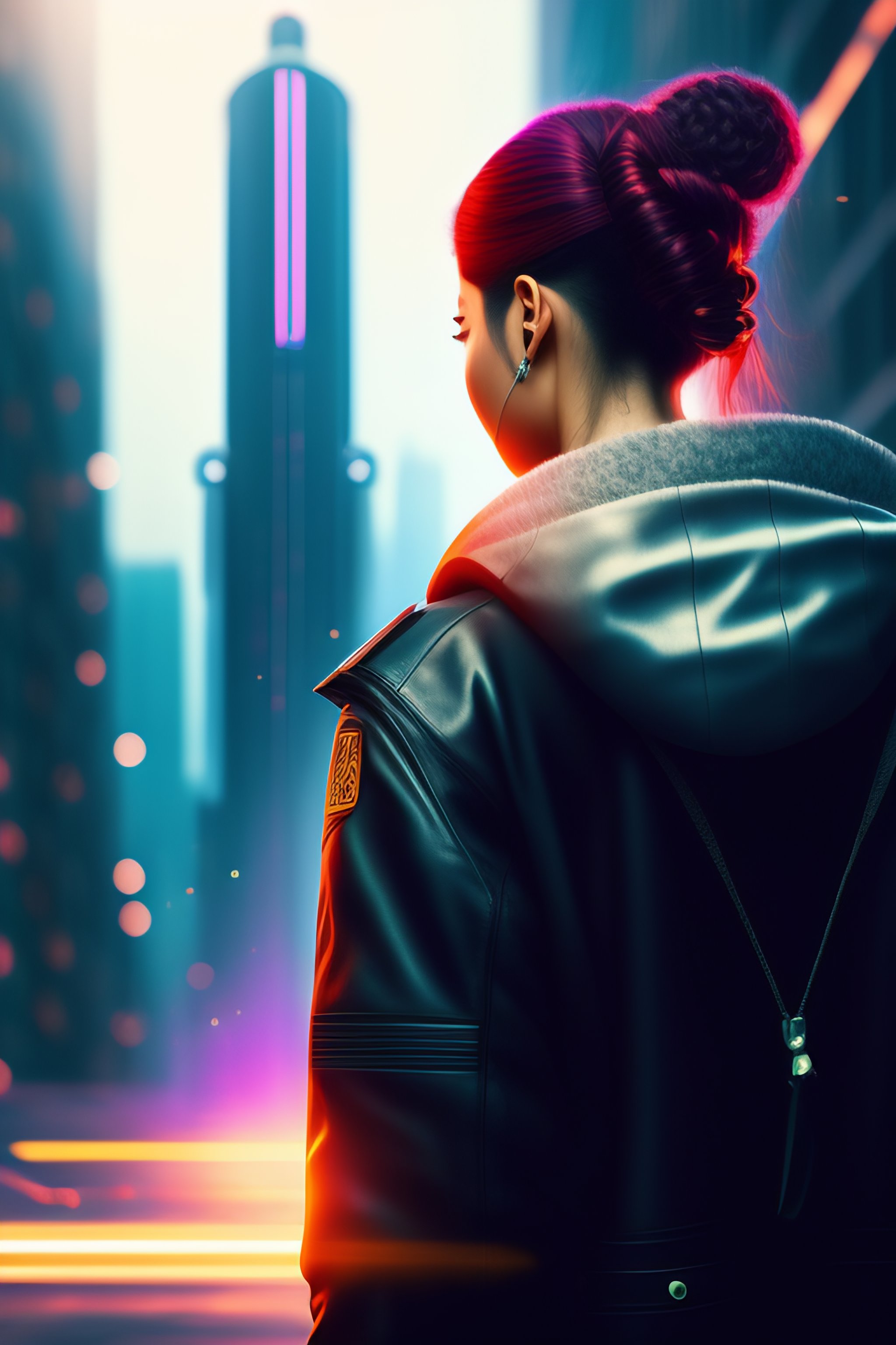 Lexica - Point of view from the back of a girl in a city finding ...