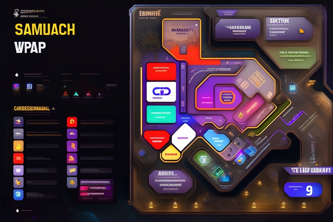 Lexica - Disney map, esport gaming festival wayfinding, cyberpunk