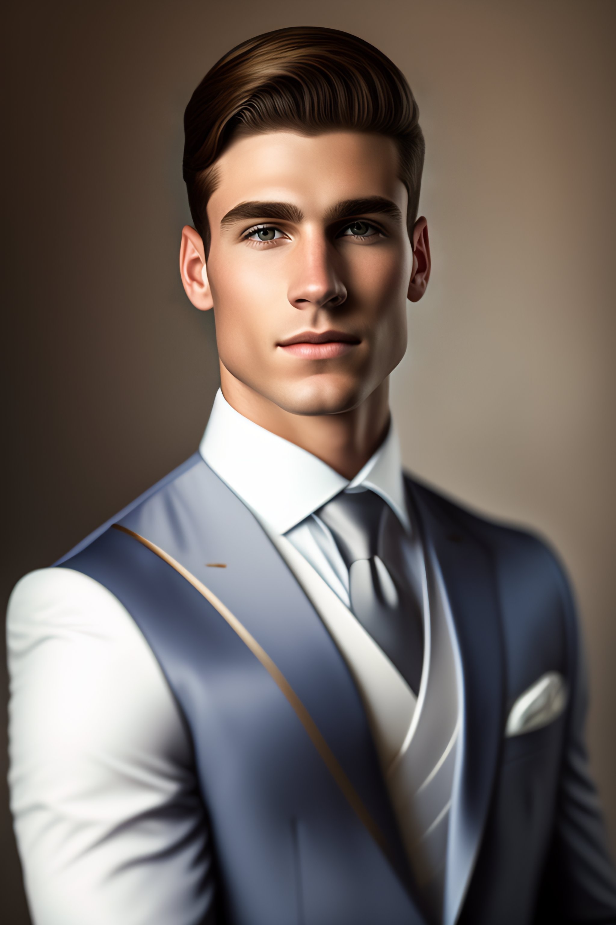 Lexica Photorealistic portrait of a young white male in formal clothing