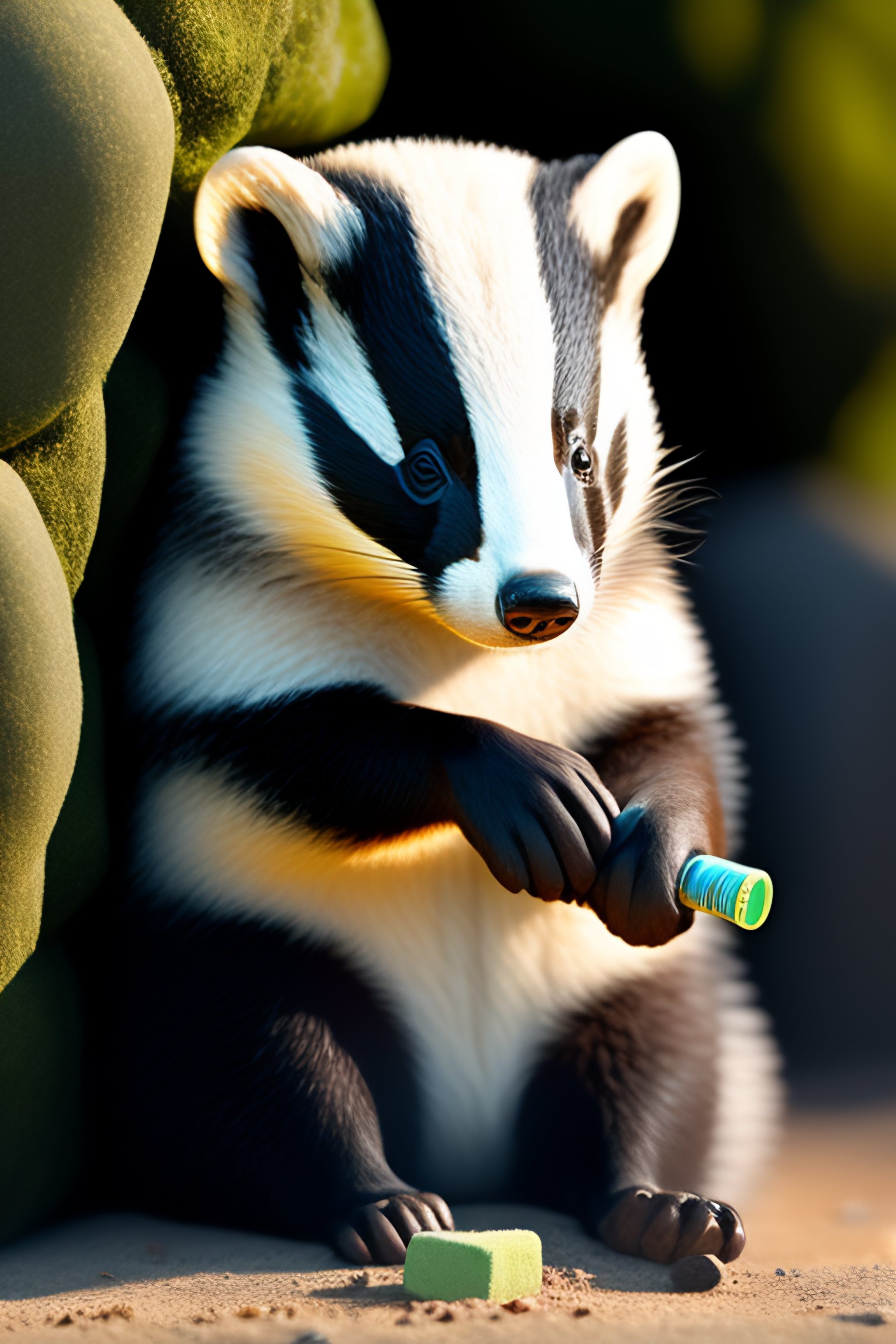 Lexica - Badger writing with chalk
