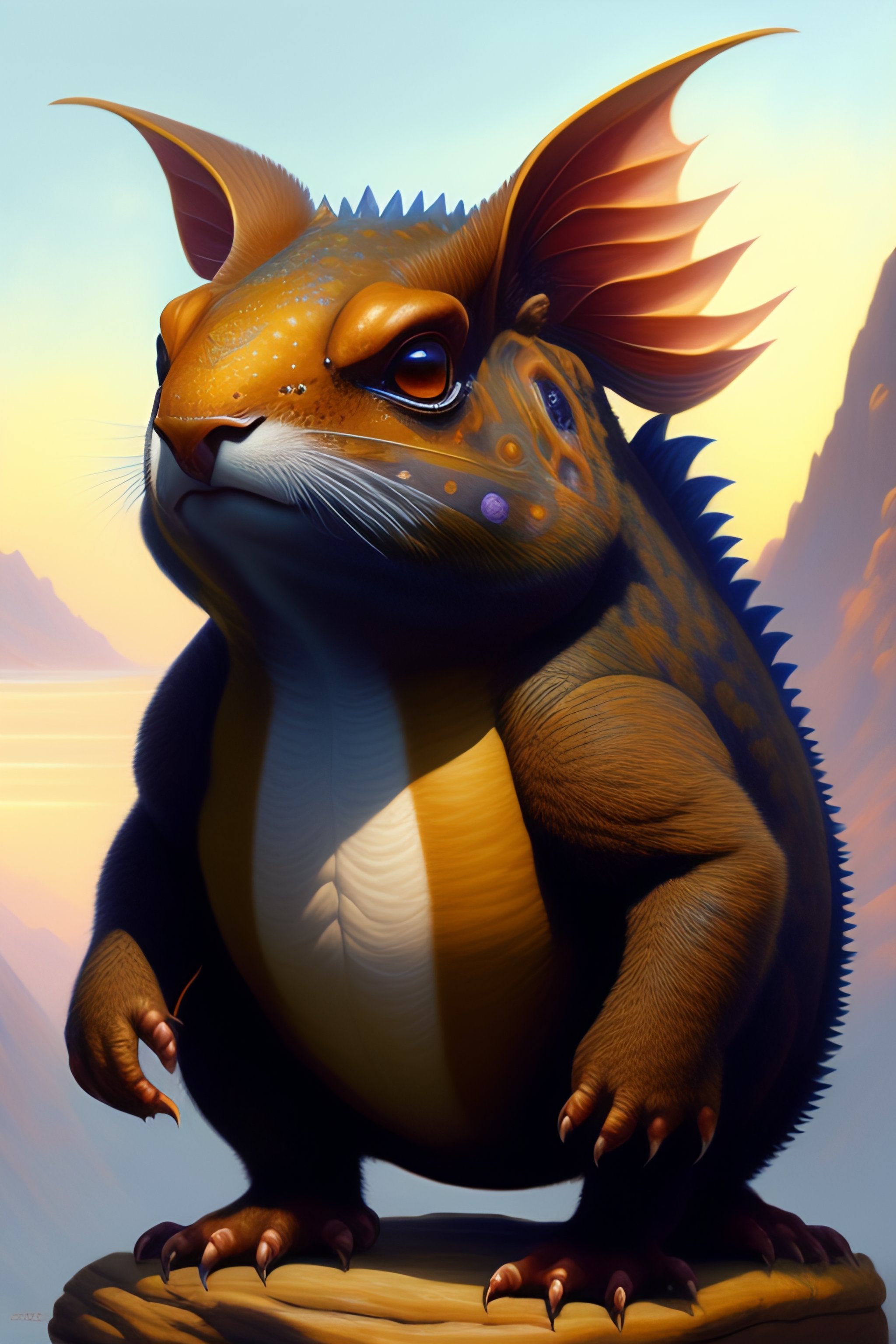 Lexica - Realistic painting of a squonk as avatar character, with 6 ...