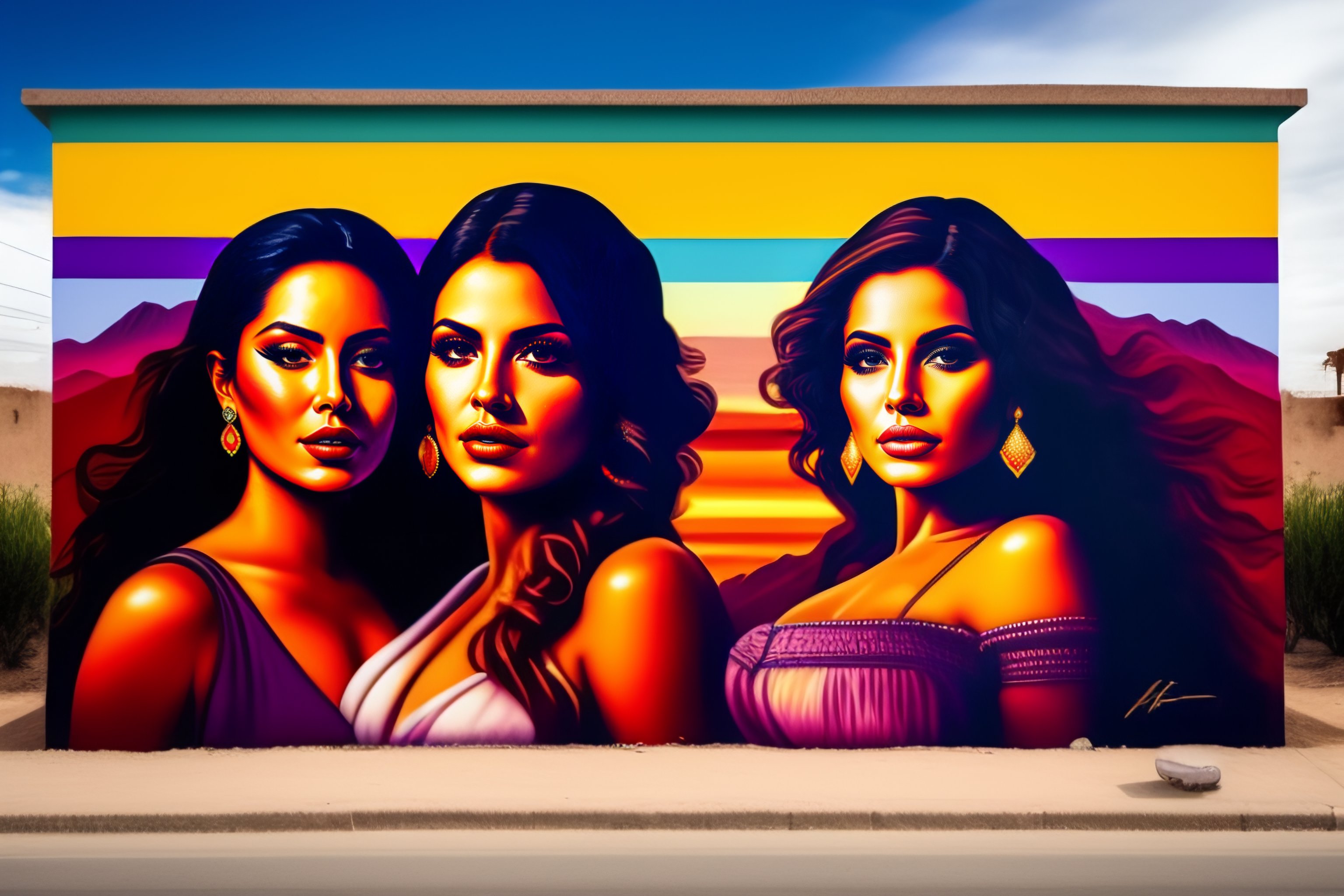 Lexica Mexican women wall art