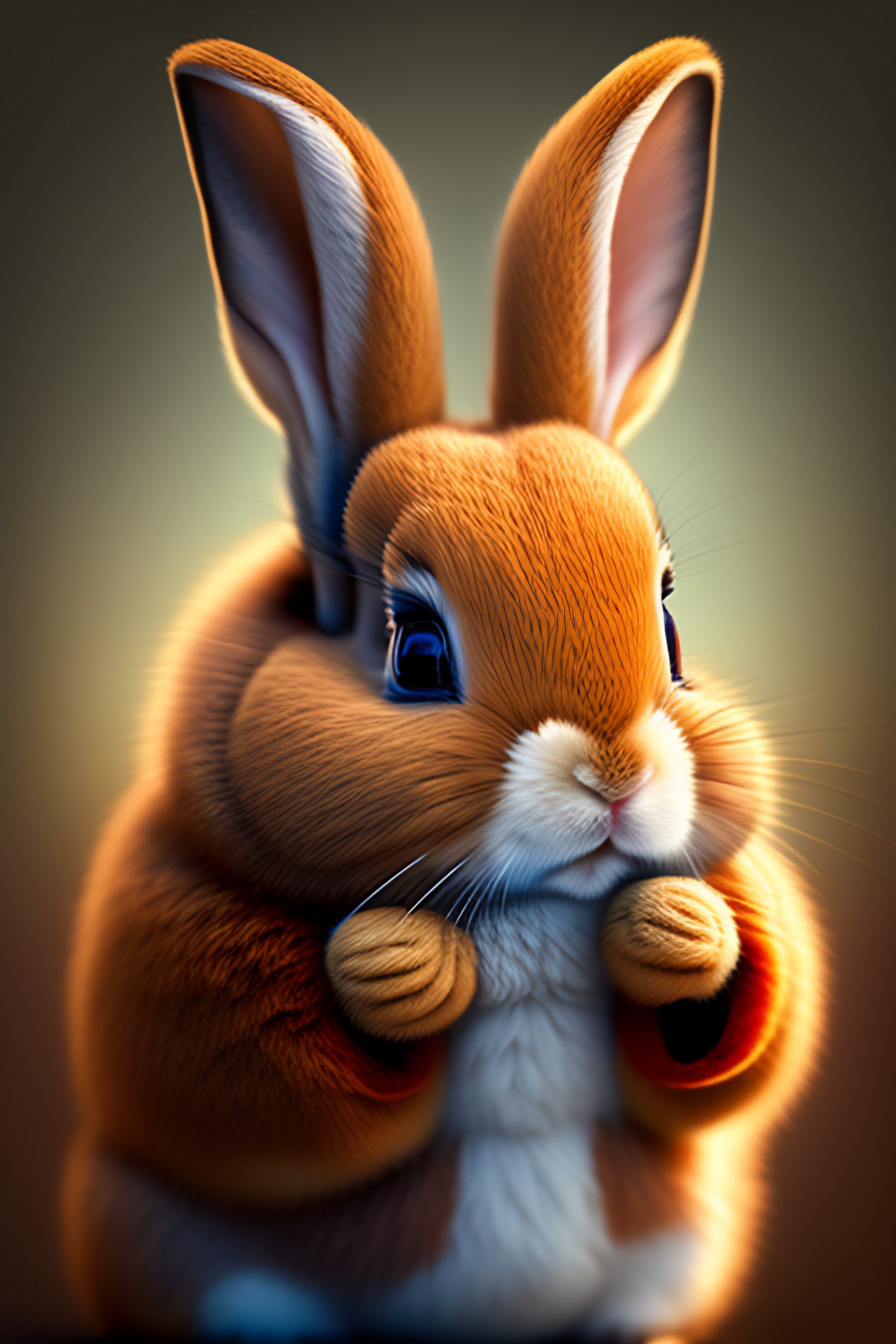 Lexica - A cute little rabbit holding a couplet in his hand