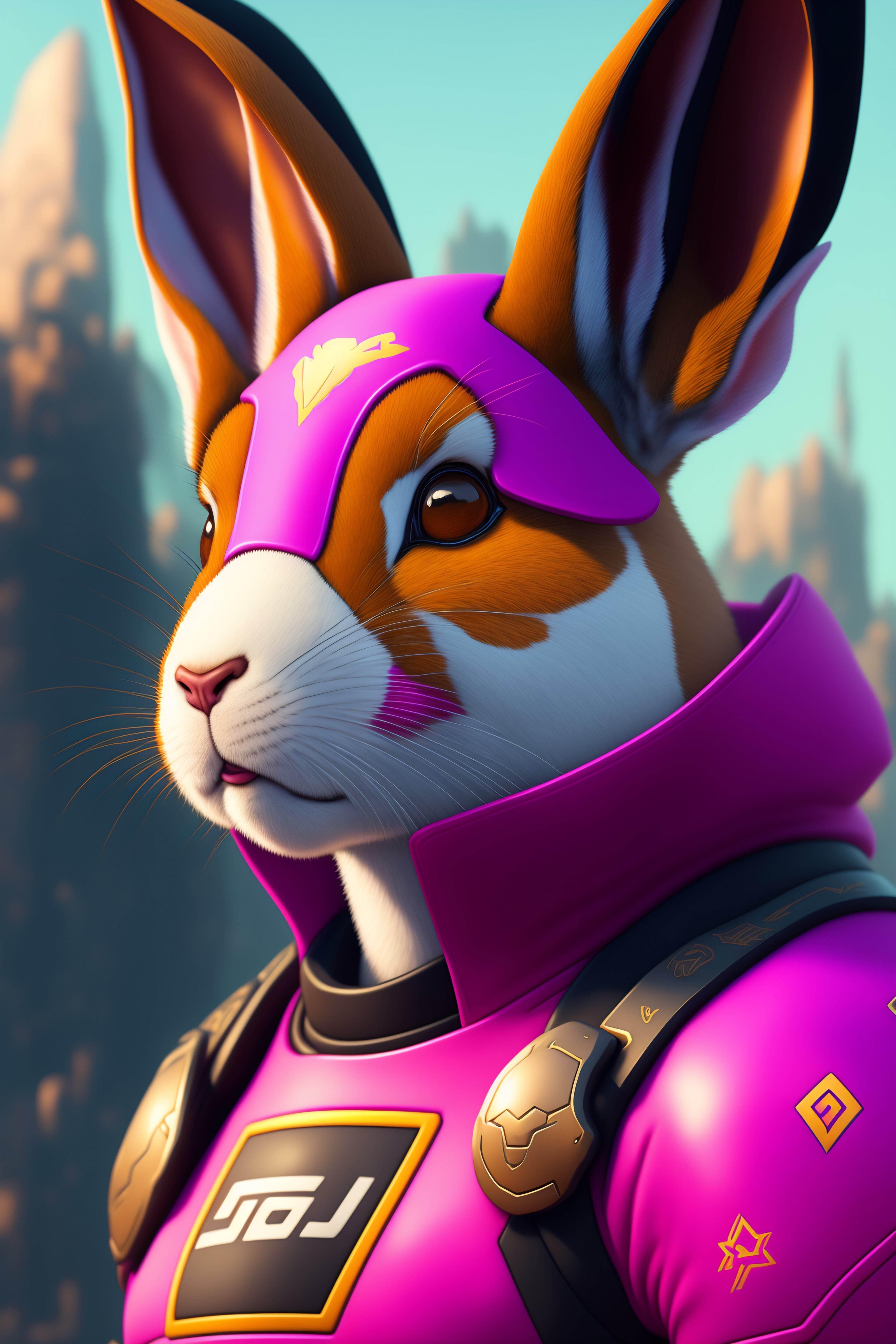 Lexica - Cartoony, happy joe rogan portrait painting of a rabbit ...