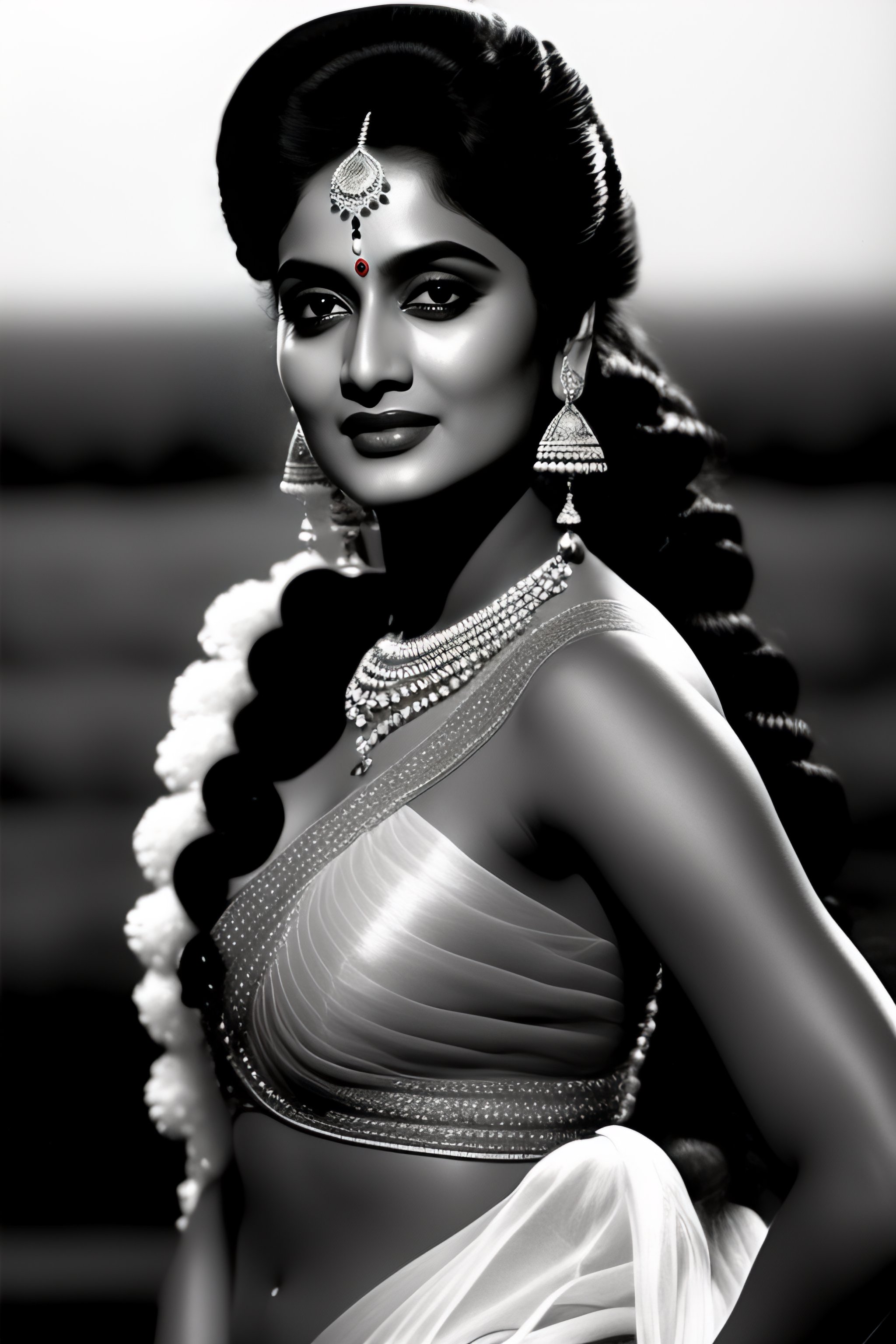 Lexica - Black and white film, indian actress, hindi movie