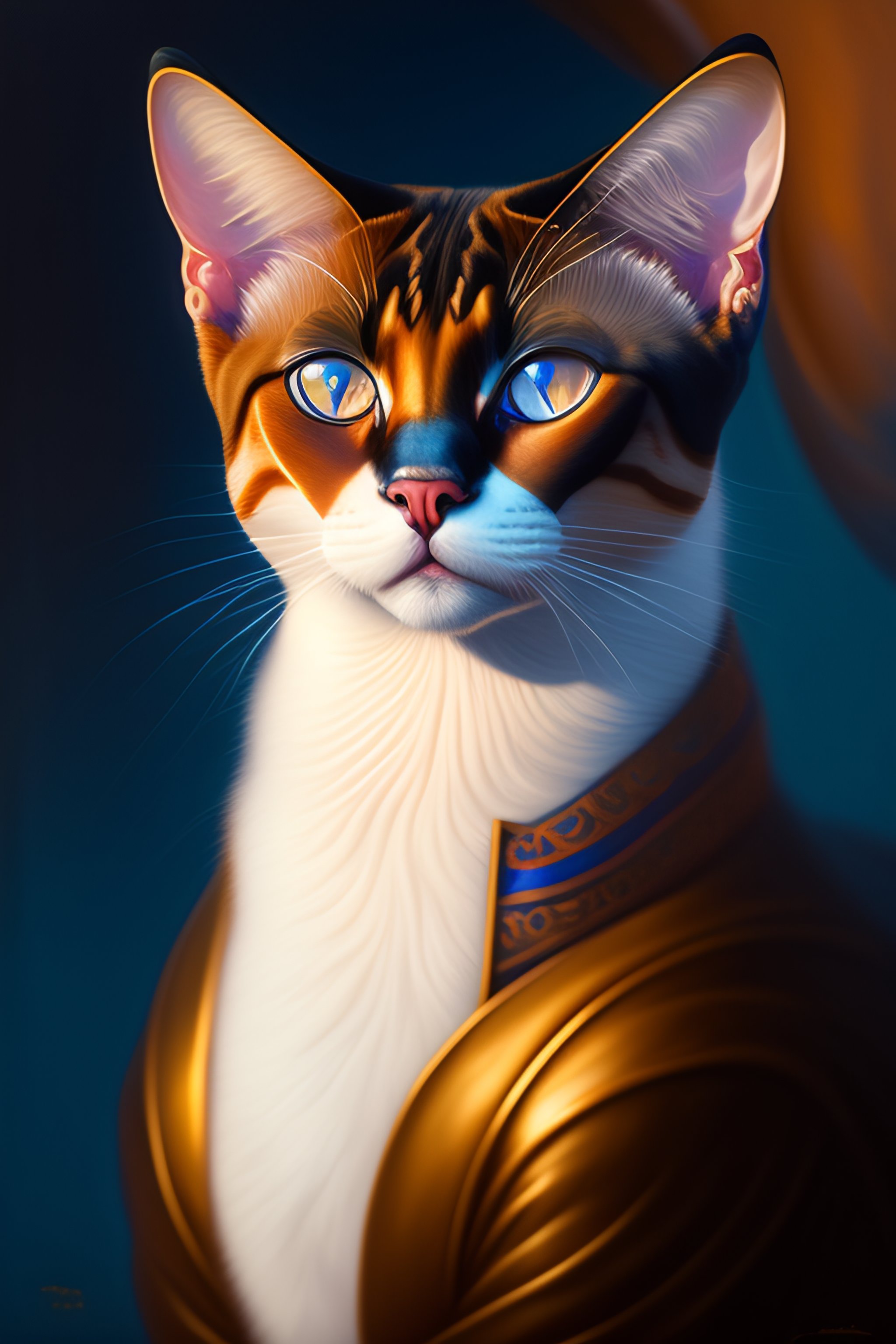 Lexica - Antropomorphic arcane, majestic portrait Siamese cat, arcane ...