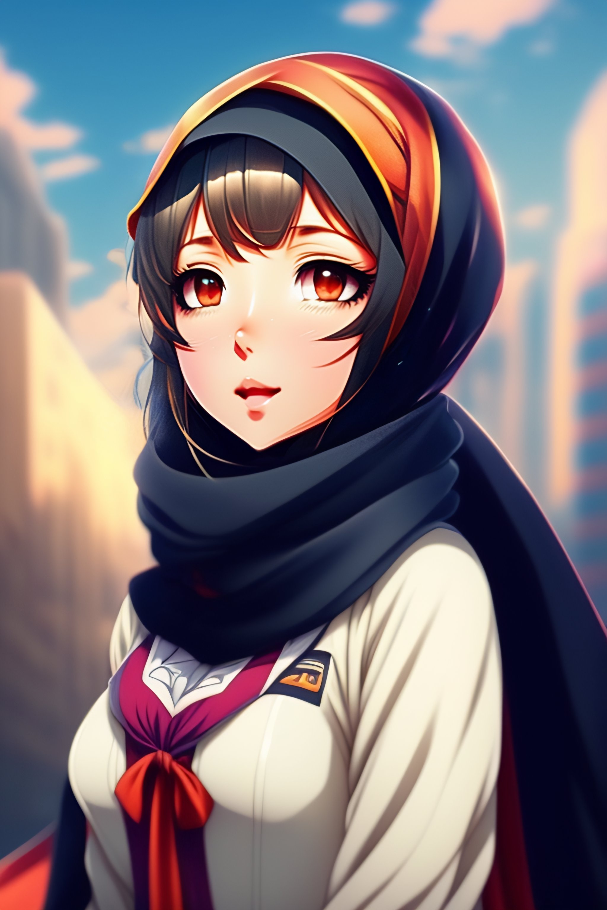 Girl Wearing Hijab Cartoon, cute hijab anime girl HD phone