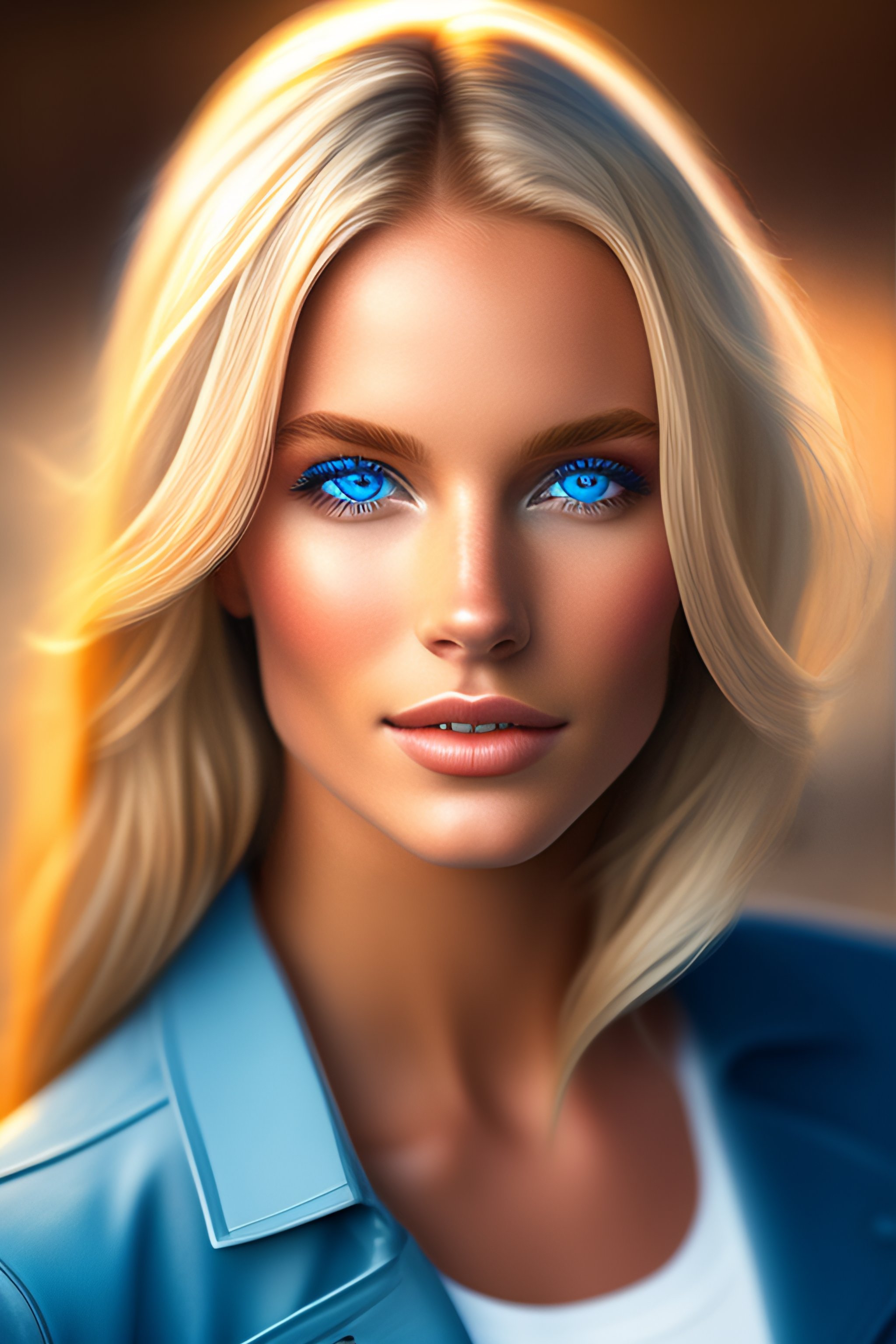 Lexica Photo Realistic Beautiful Girl Blonde Blue Eyes