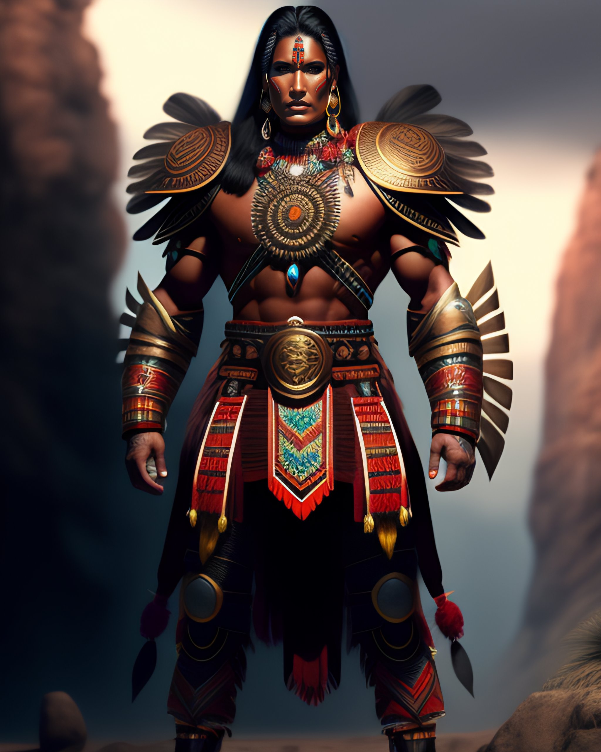 Lexica - AZTEC WARRIOR, FULL BODY, CINEMATIC LIGHTING, INTRICATE ...