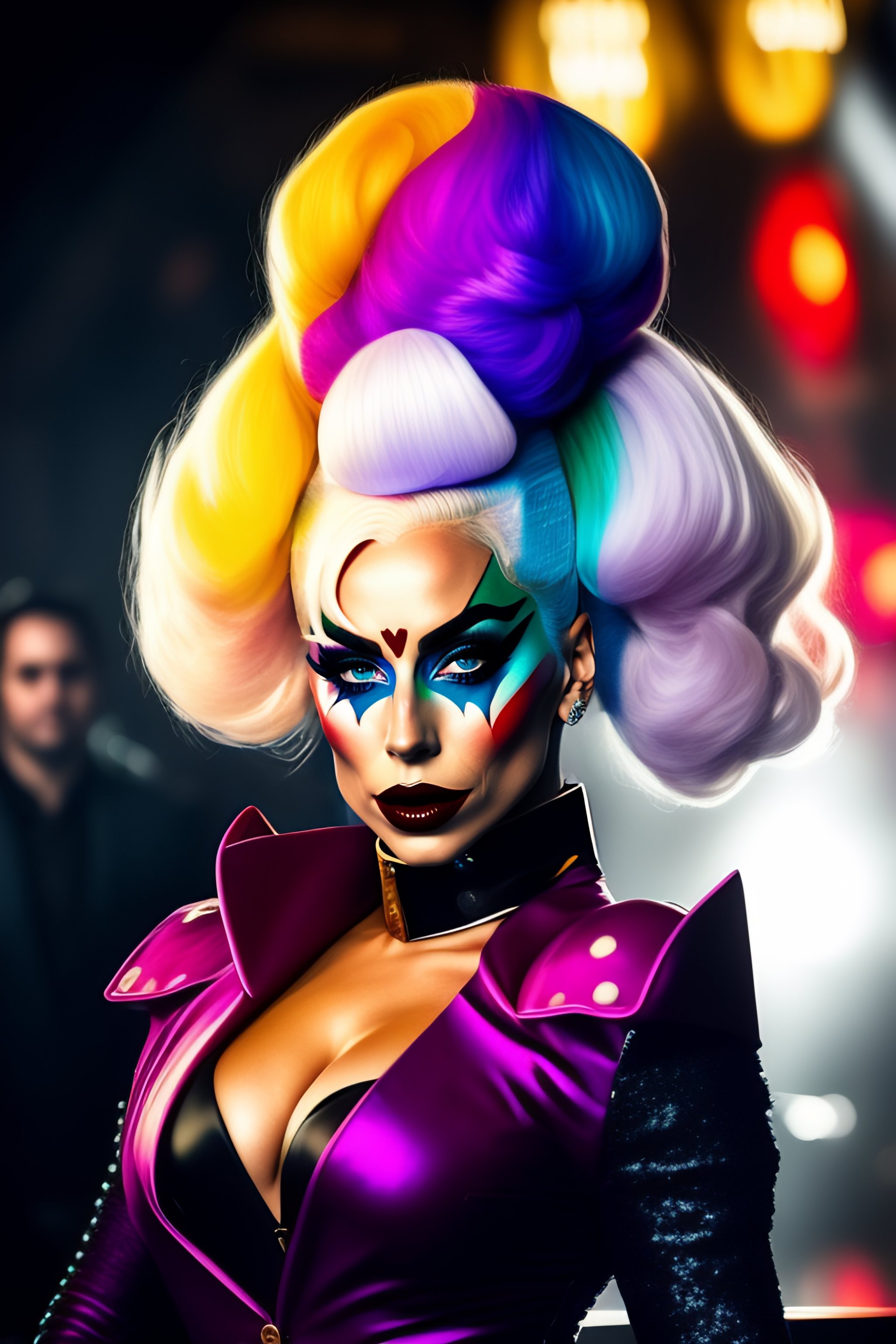 Lexica Lady Gaga In The Style Of Harley Quinn On The Set Of A Movie With Joaquim Phenix As The