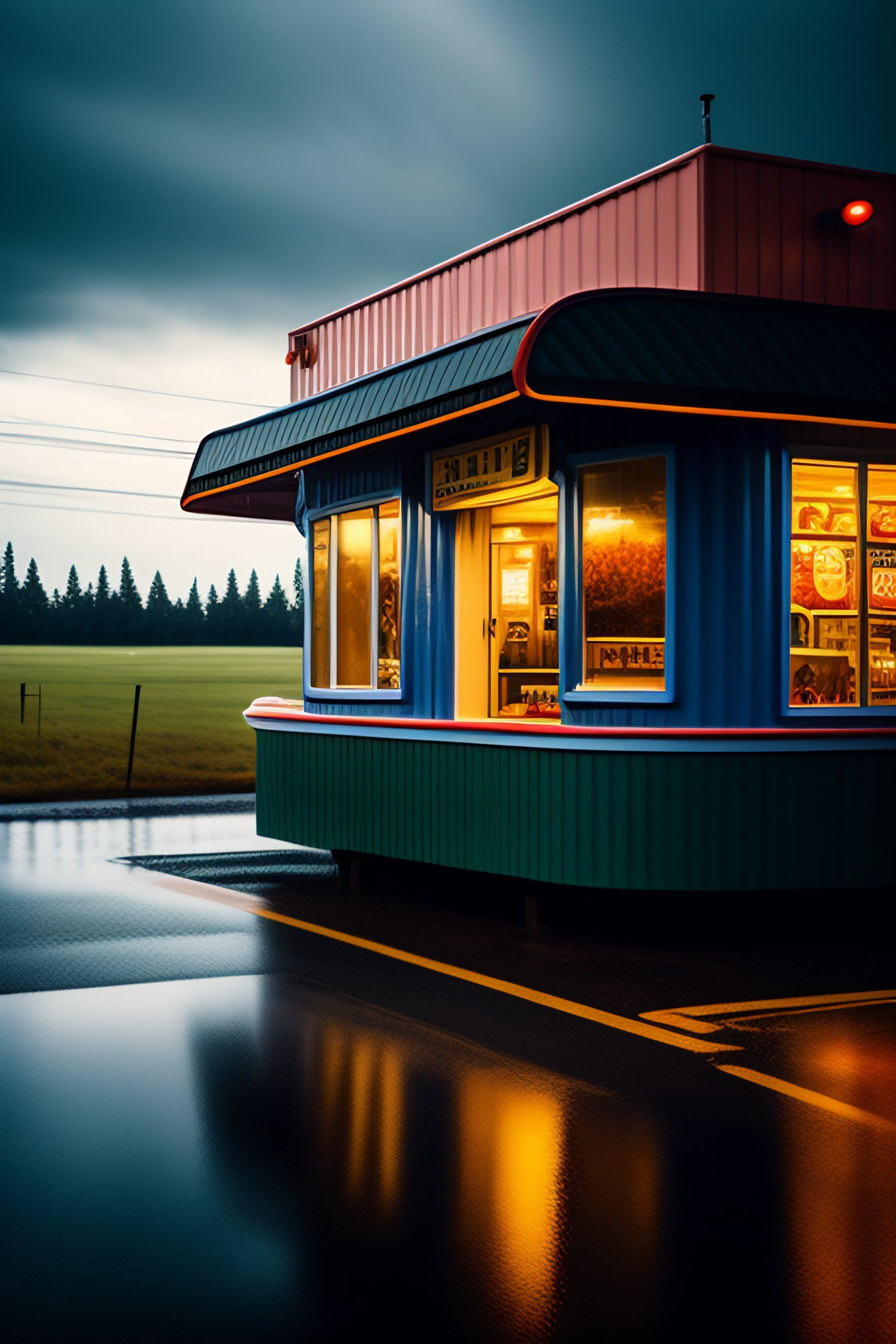 Lexica - Roadside diner in the rain