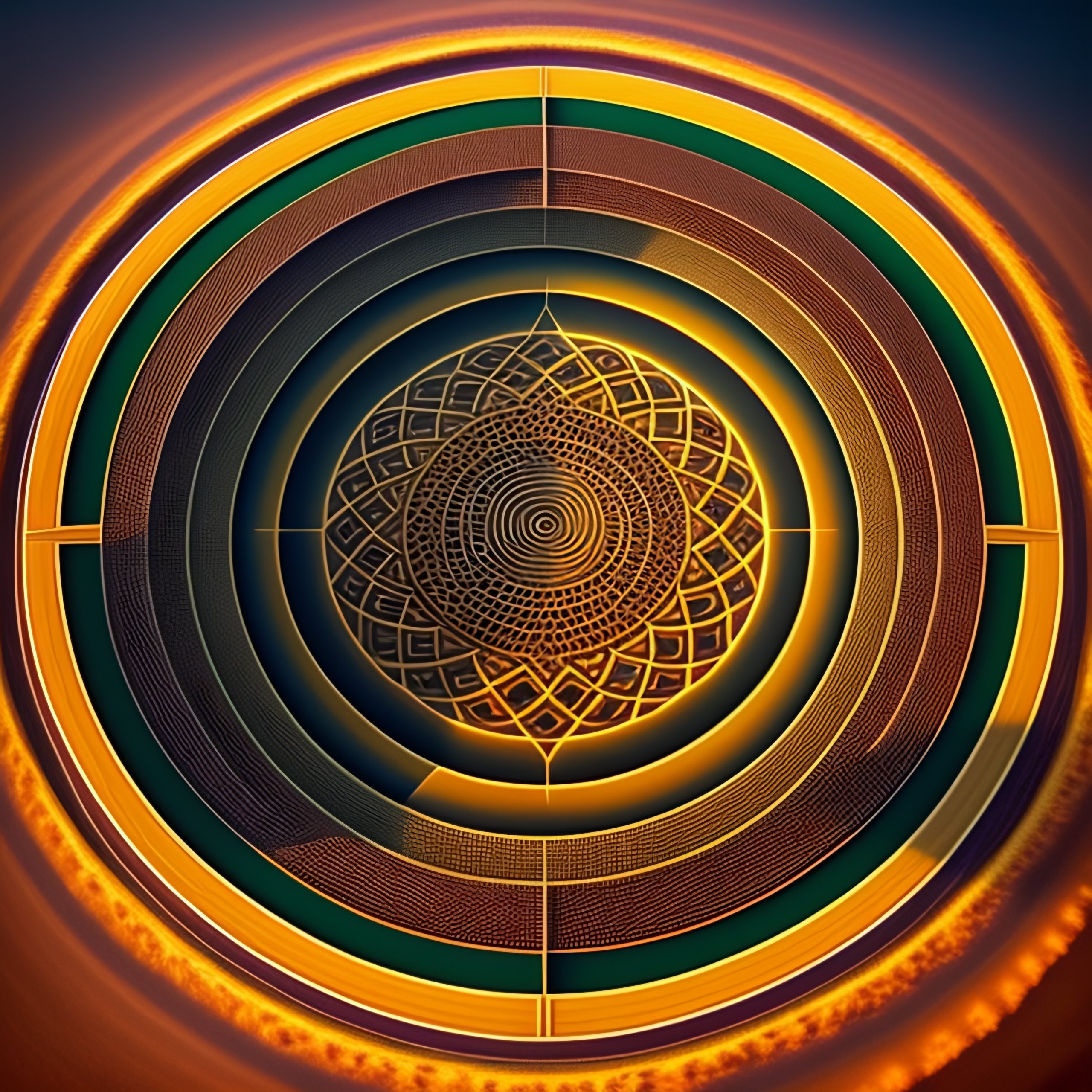 Lexica - Geometric crop circle in wheet, amazing, alien pattern