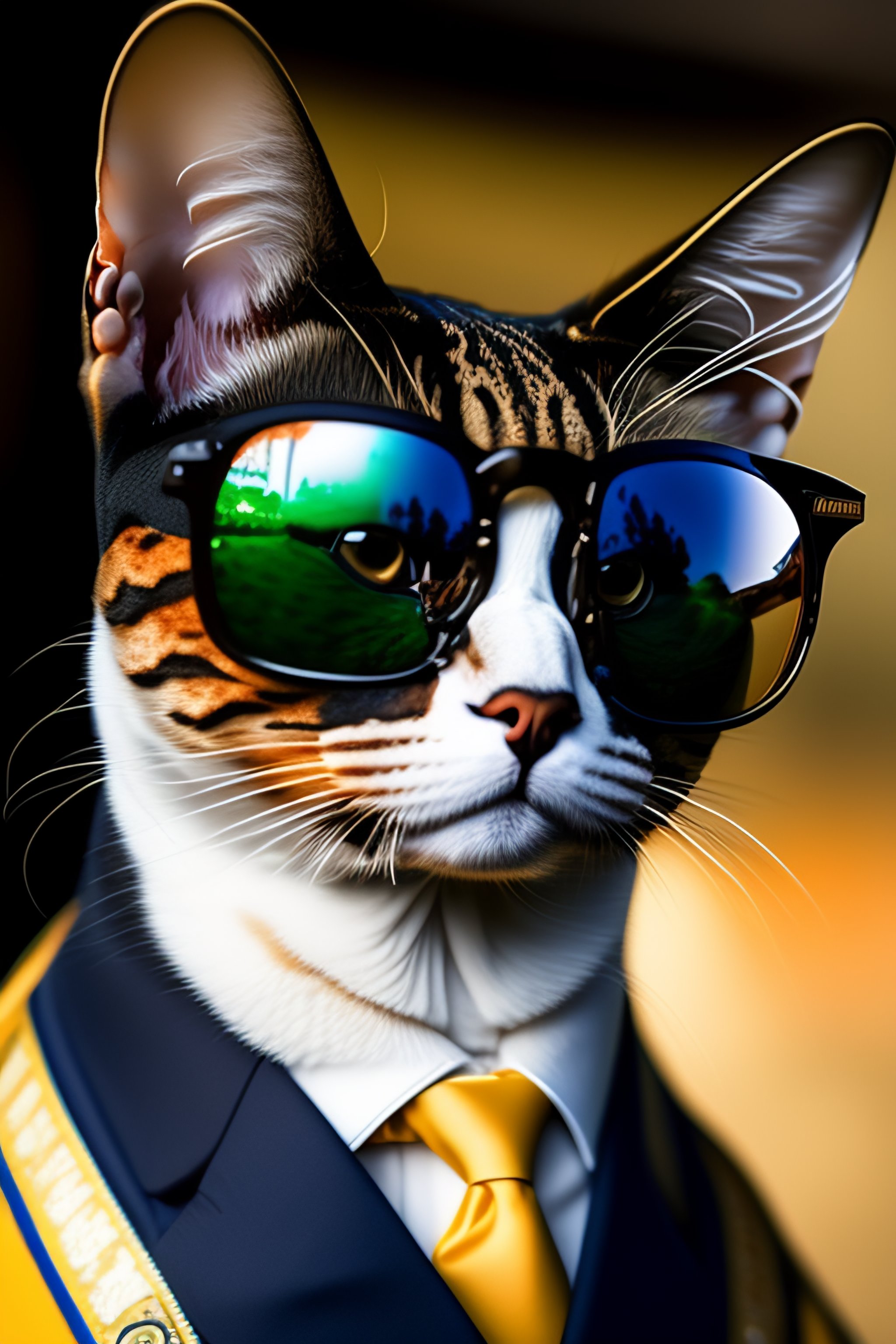 Lexica - An anthropomorphic spectacled cat in a Colombian police suit ...