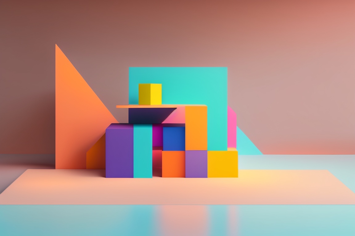 Lexica - A colorful simple backdrop in a bright empty room, minimal ...
