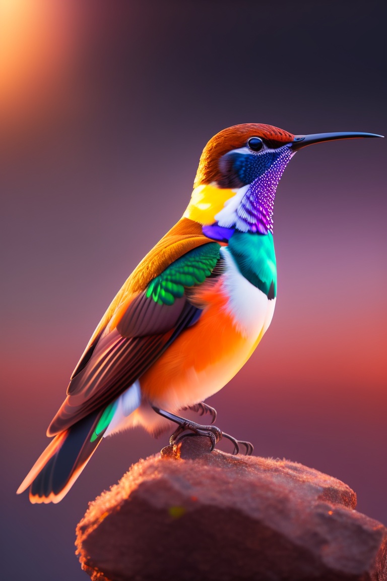 Lexica - Hummingbird with sunrise in the background digital art, 8K ...