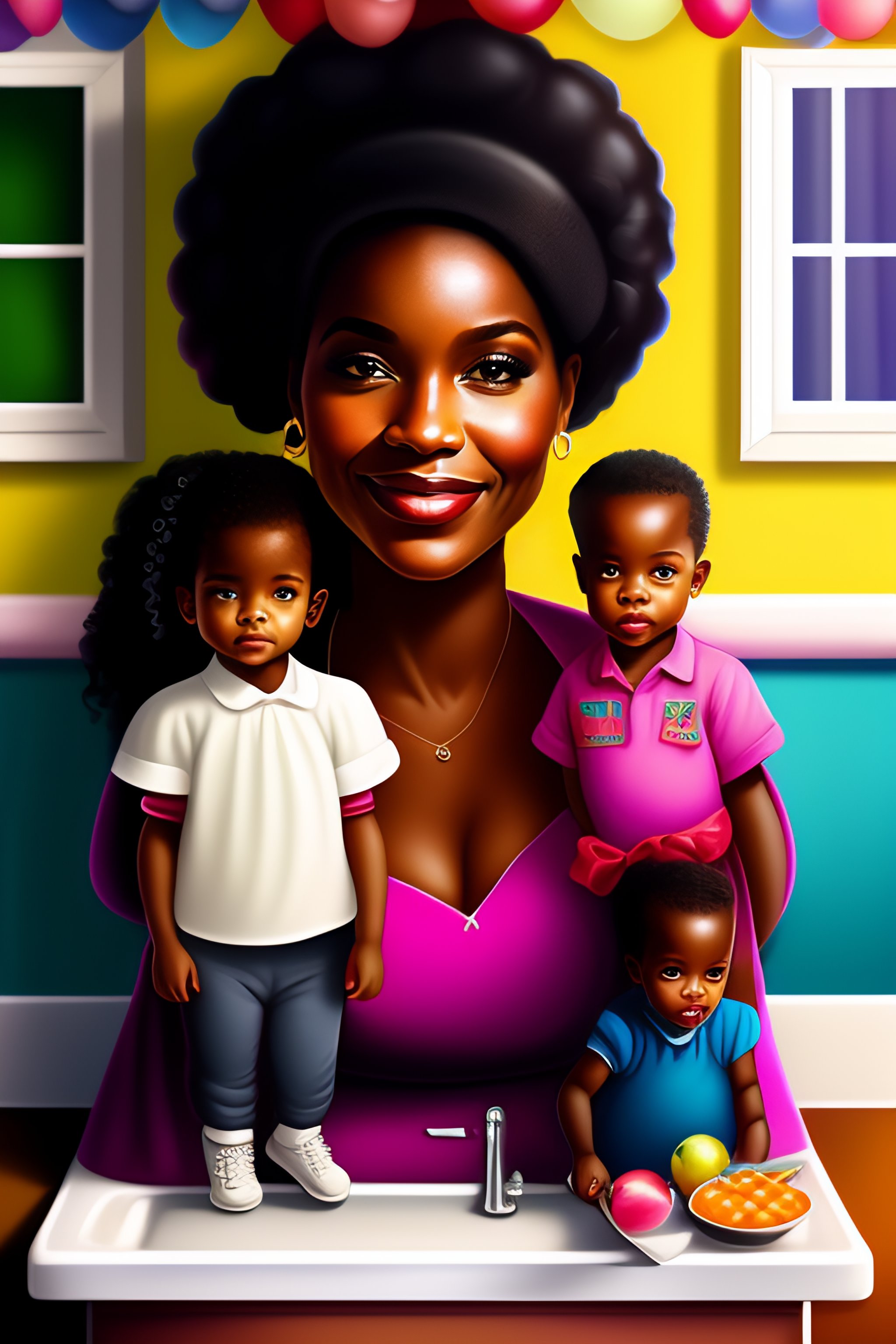 lexica-mothers-day-portrait-of-a-beautiful-black-mom-with-a-little