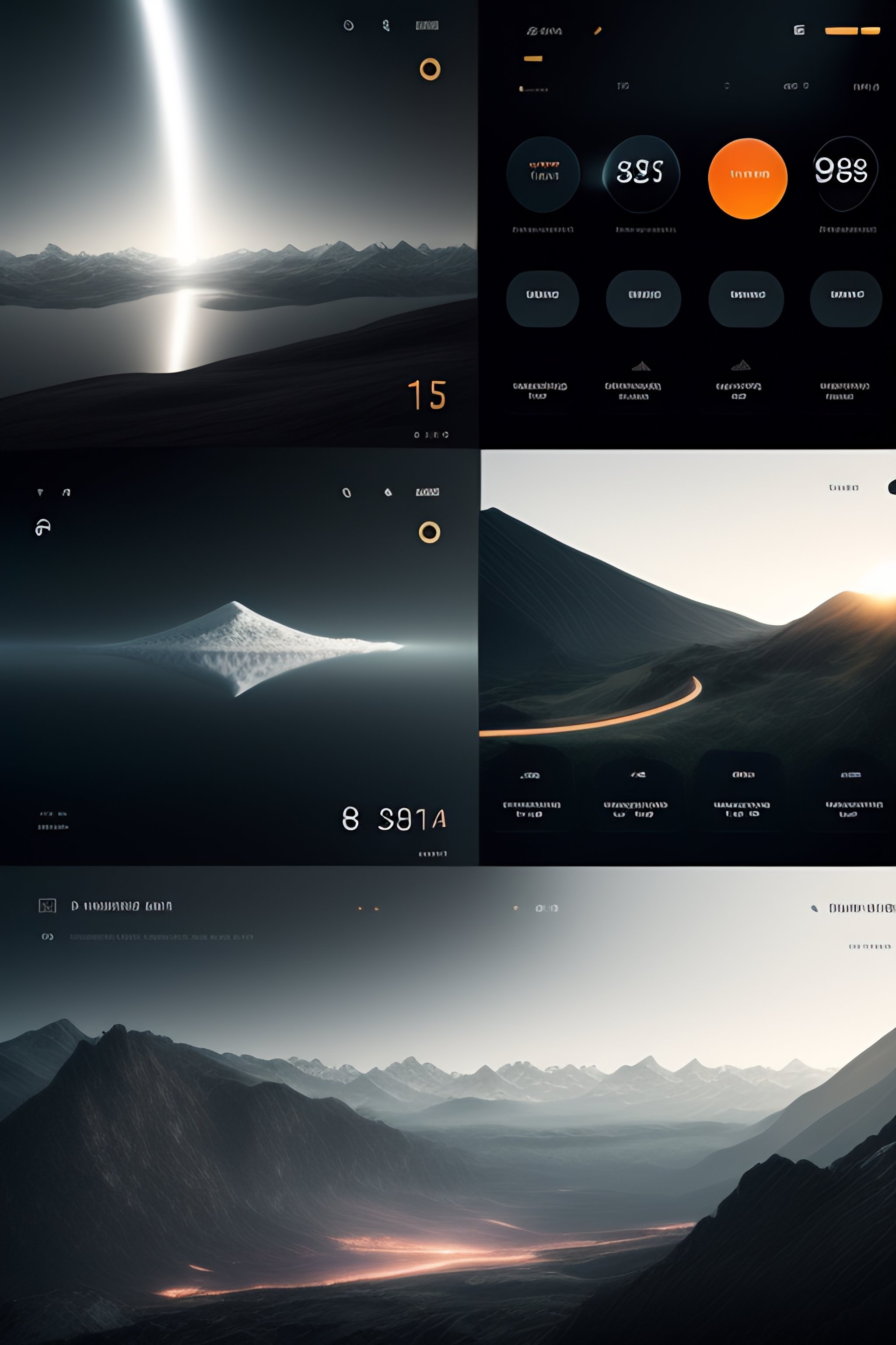 Lexica - A futuristic interface ux hud, 8 k, sleek black and white