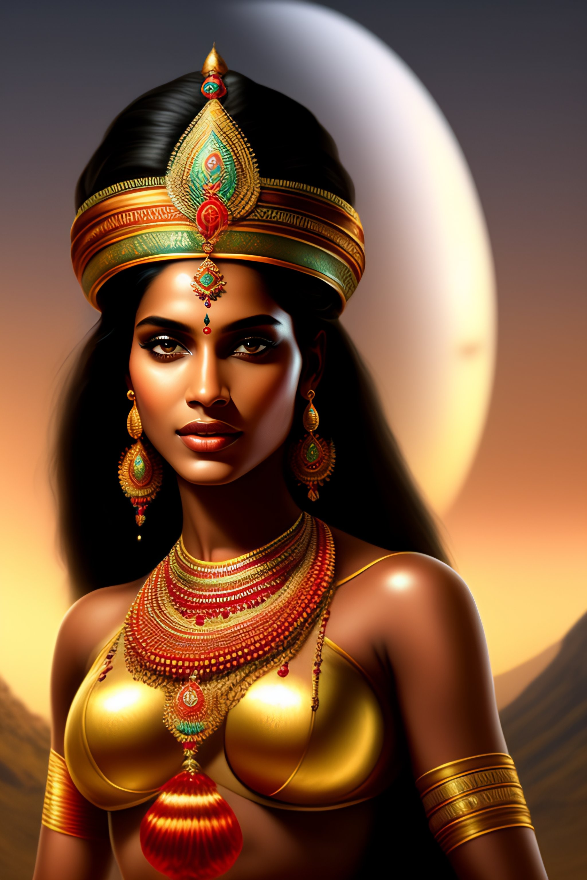 Lexica Indian goddess half black half white beauty