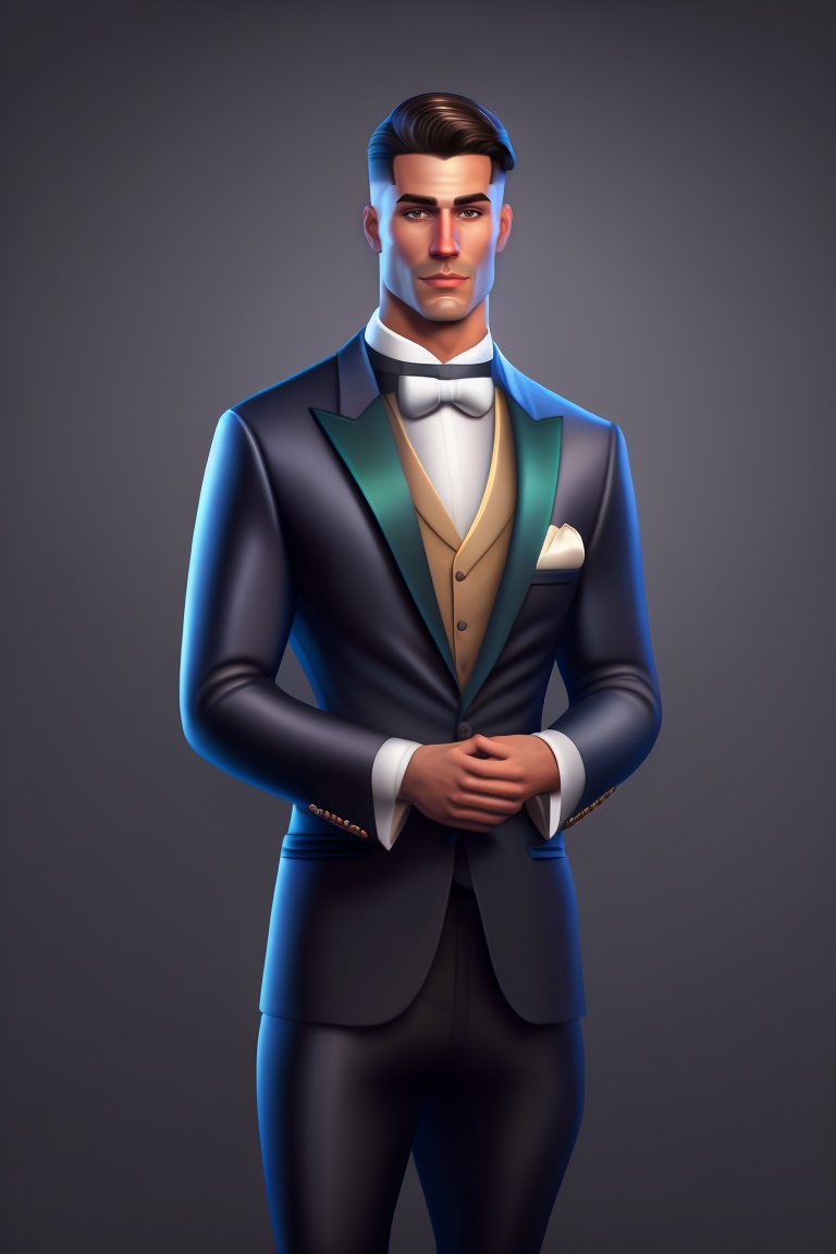 Lexica - A men butler dressed in a bussiness suit, realistic style ...