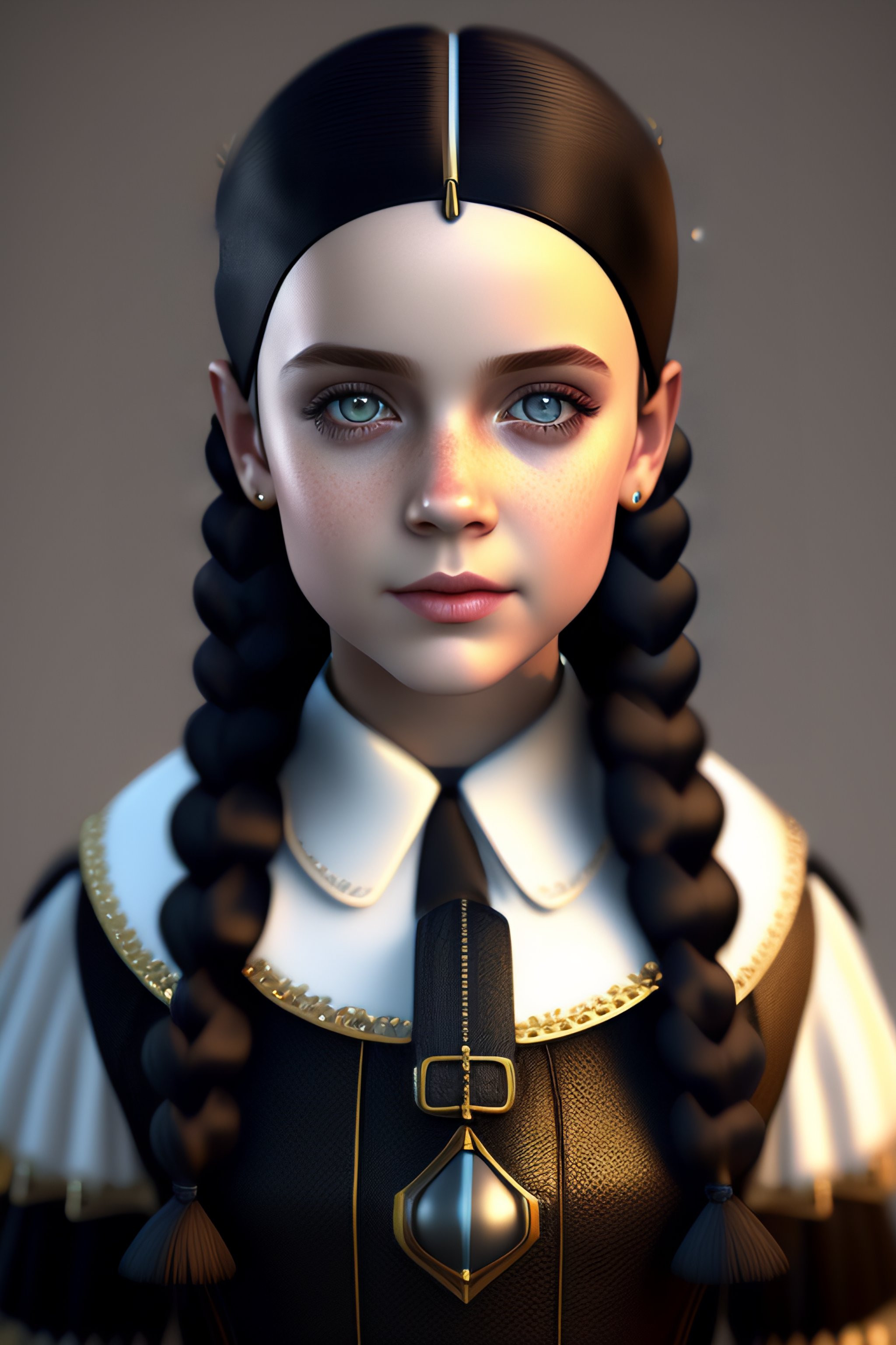 Lexica - Young Wednesday Addams stunning cyberpunk steampunk realistic ...