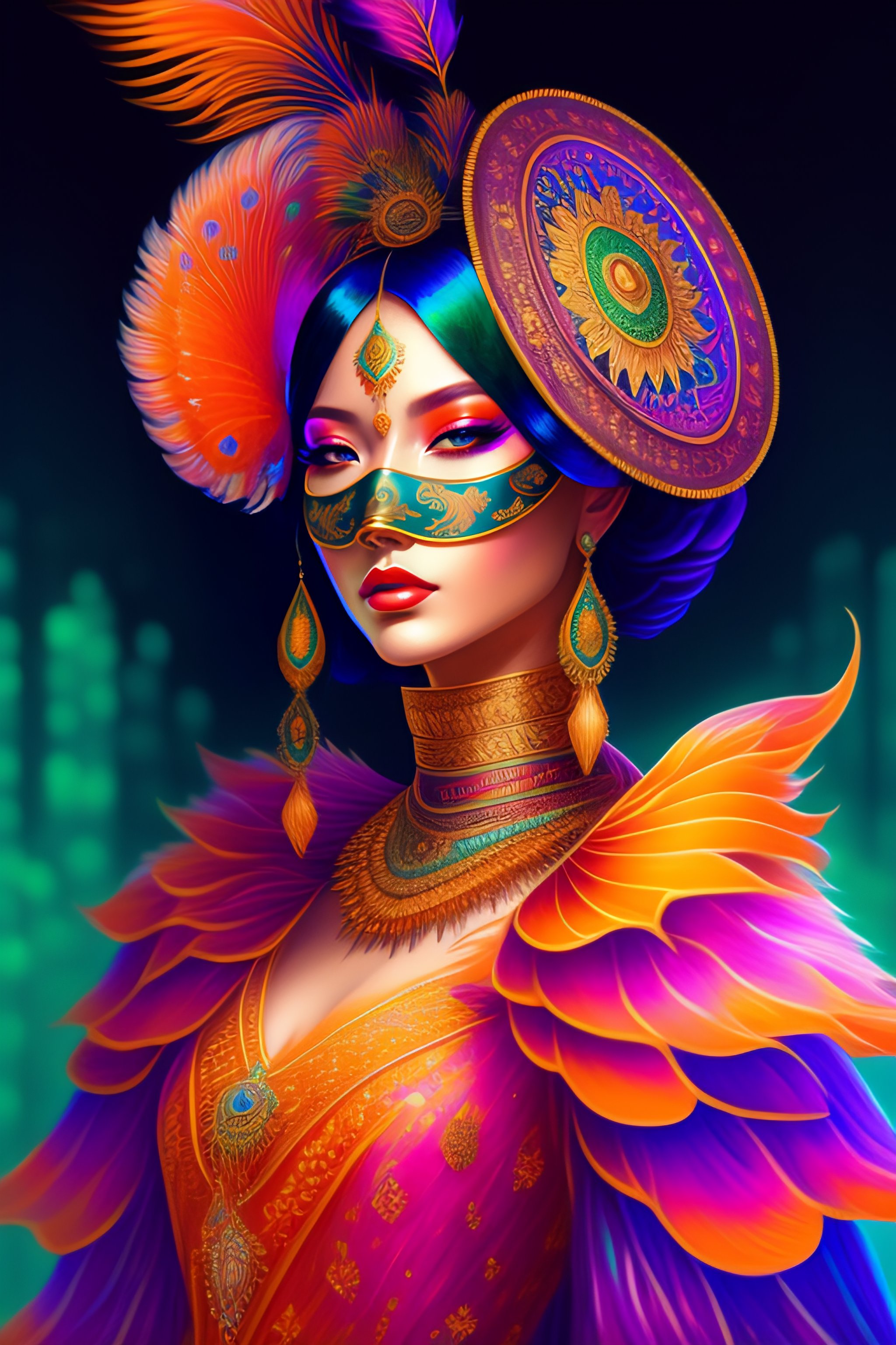 Lexica Centered Detailed Portrait Of A Masked Woman Wearing A