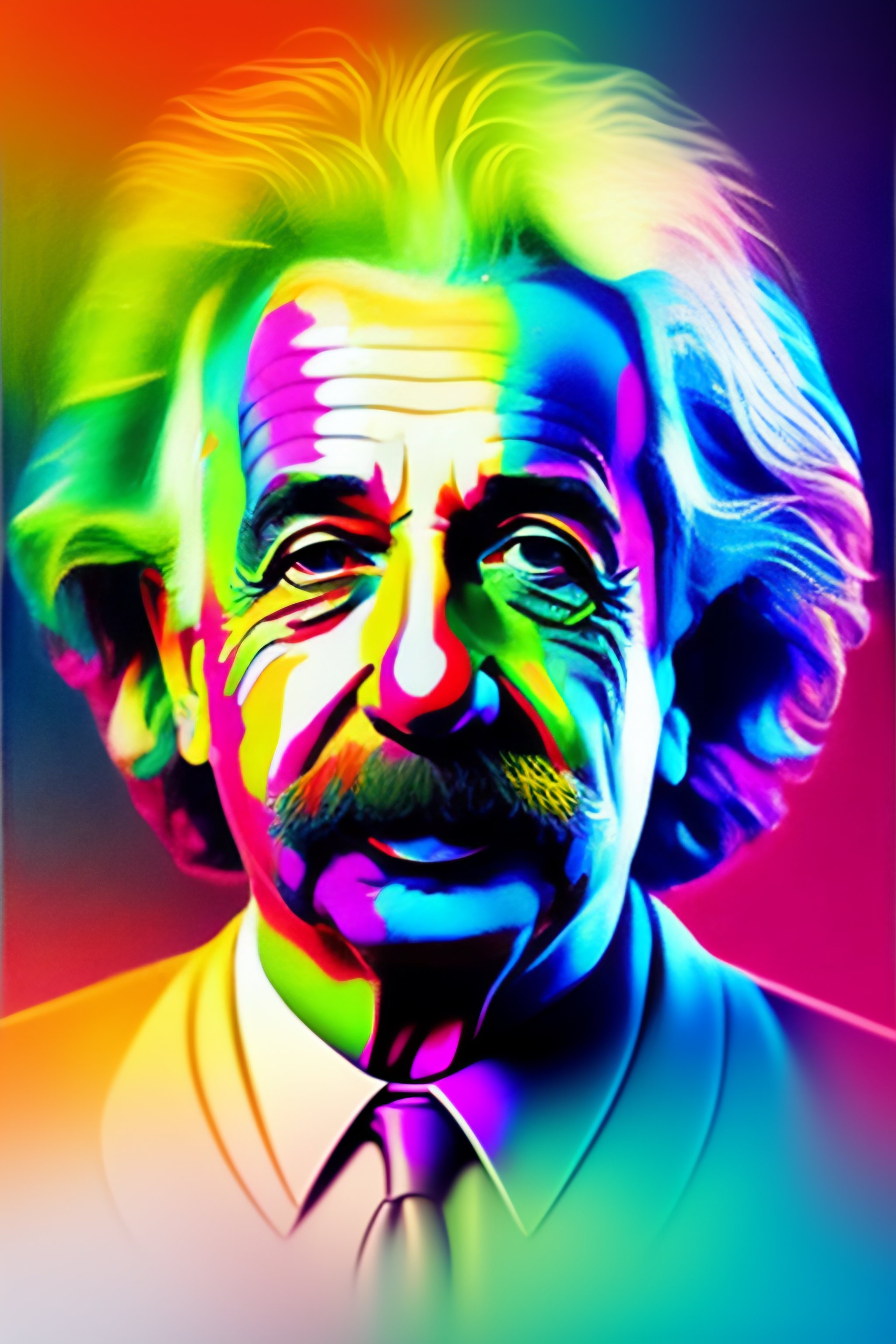 Lexica - Colorful vibrant portrait of albert einstein