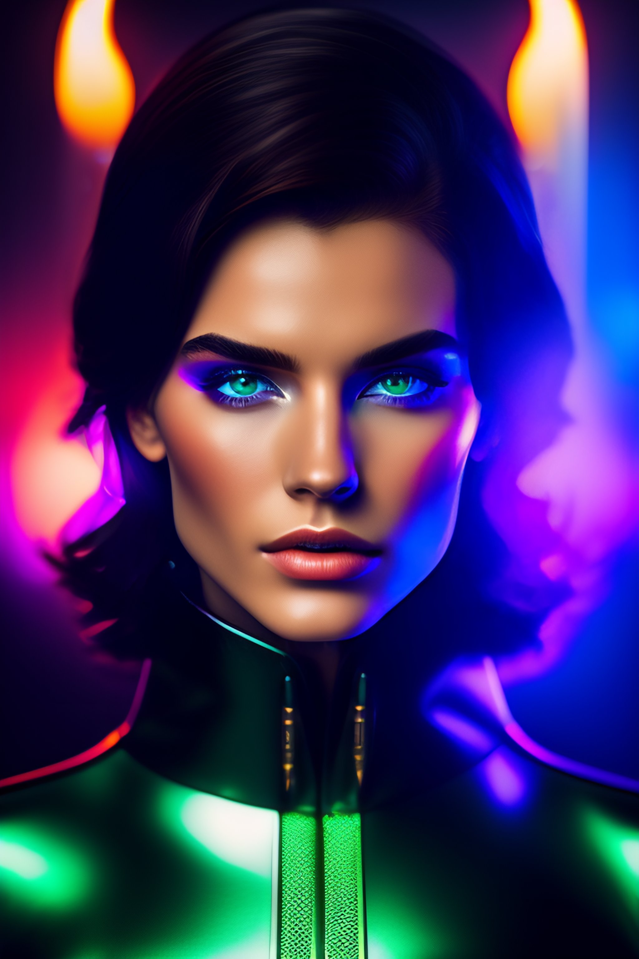 Lexica - Mdjrny-v4 Style Portrait Of Gorgeous Robot Woman, Short ...