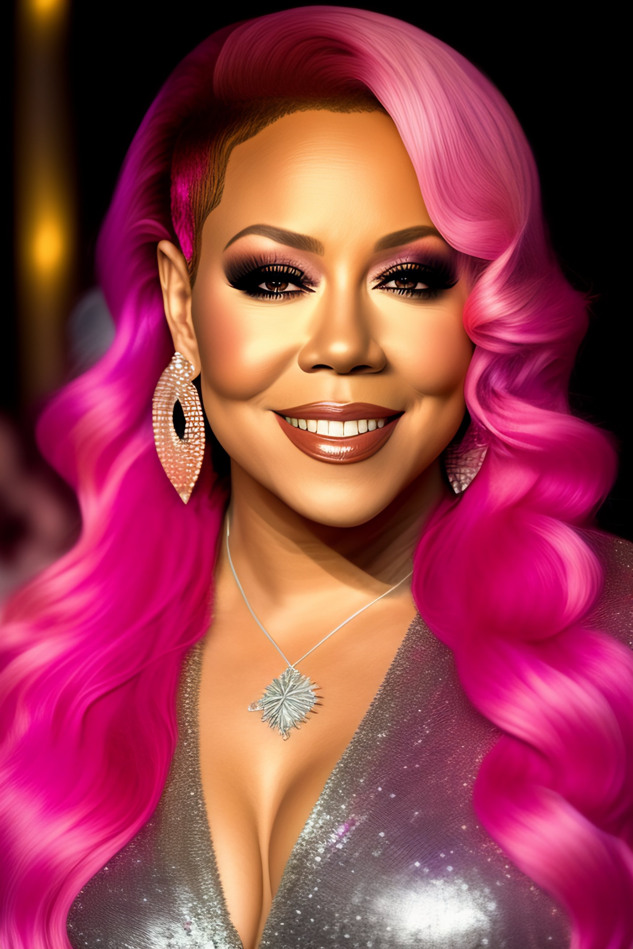 Lexica Mariah carey with pink hair