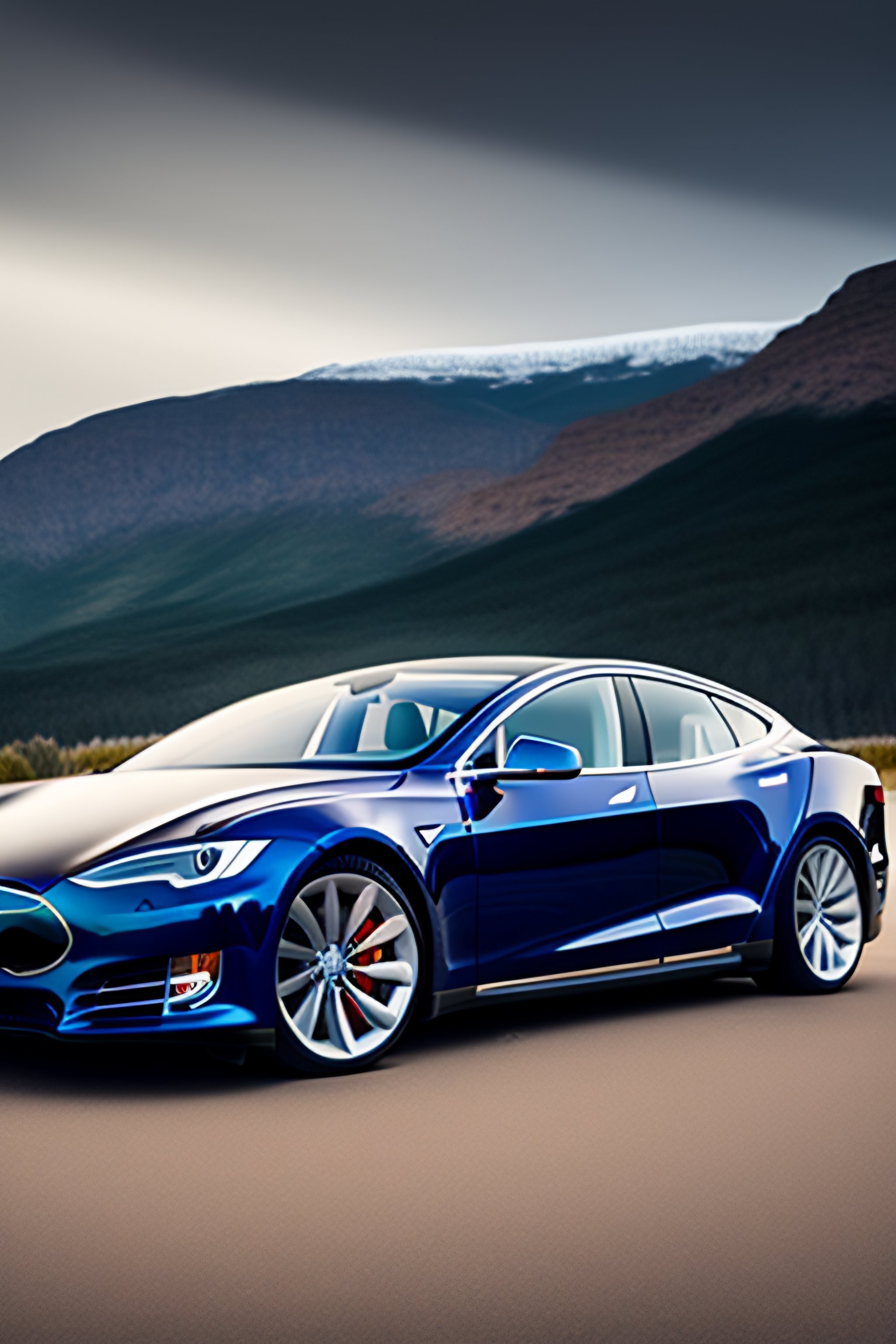 Lexica - Tesla model s, gray, 3d, 4k