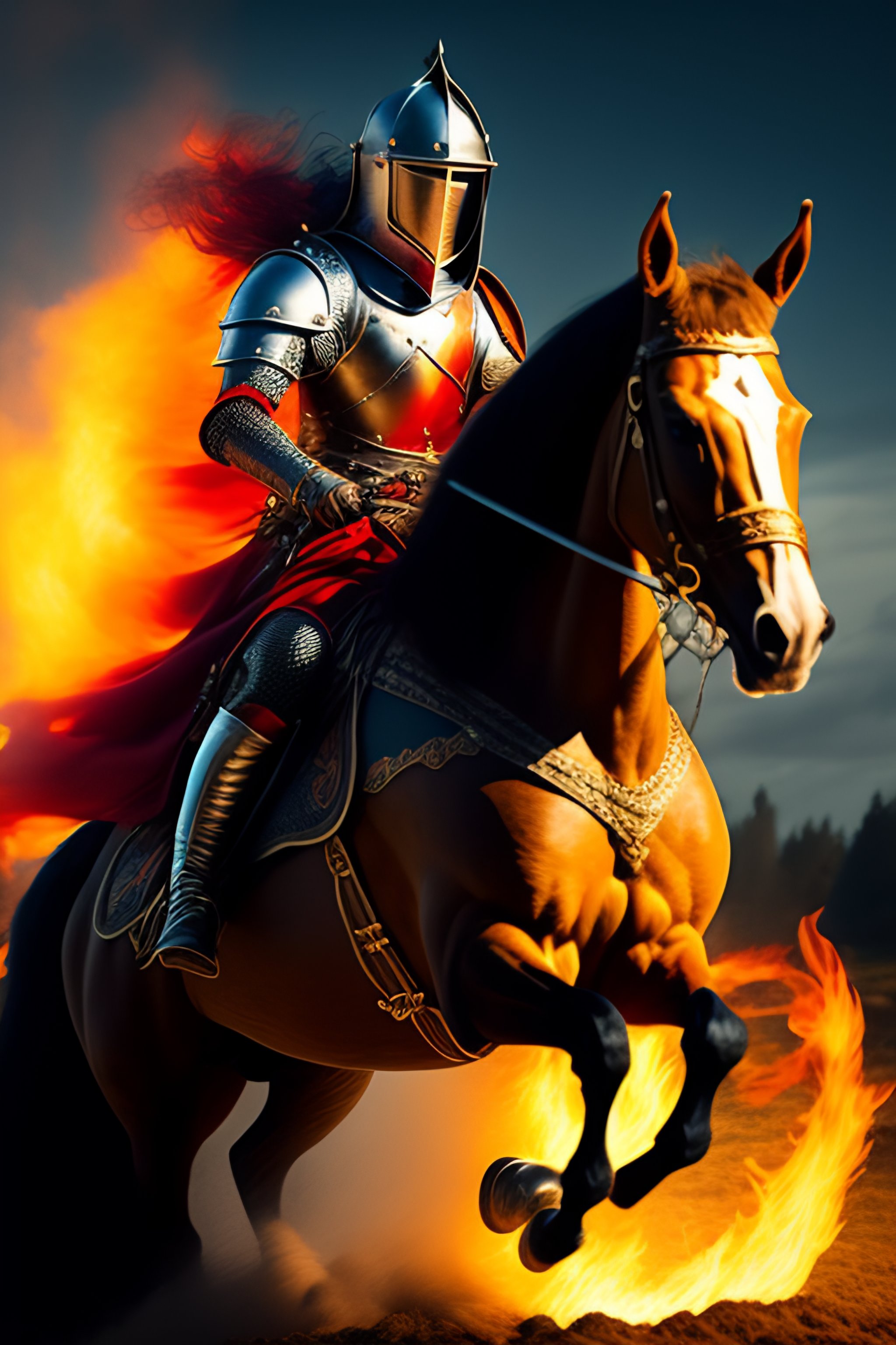 knight riding a bike