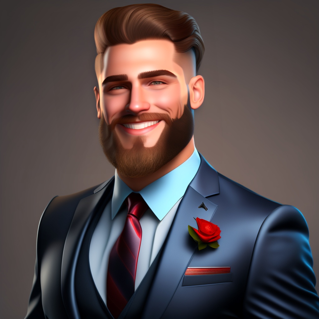Lexica - A man with a beard wearing a suit and tie, 5 0 0 px models ...