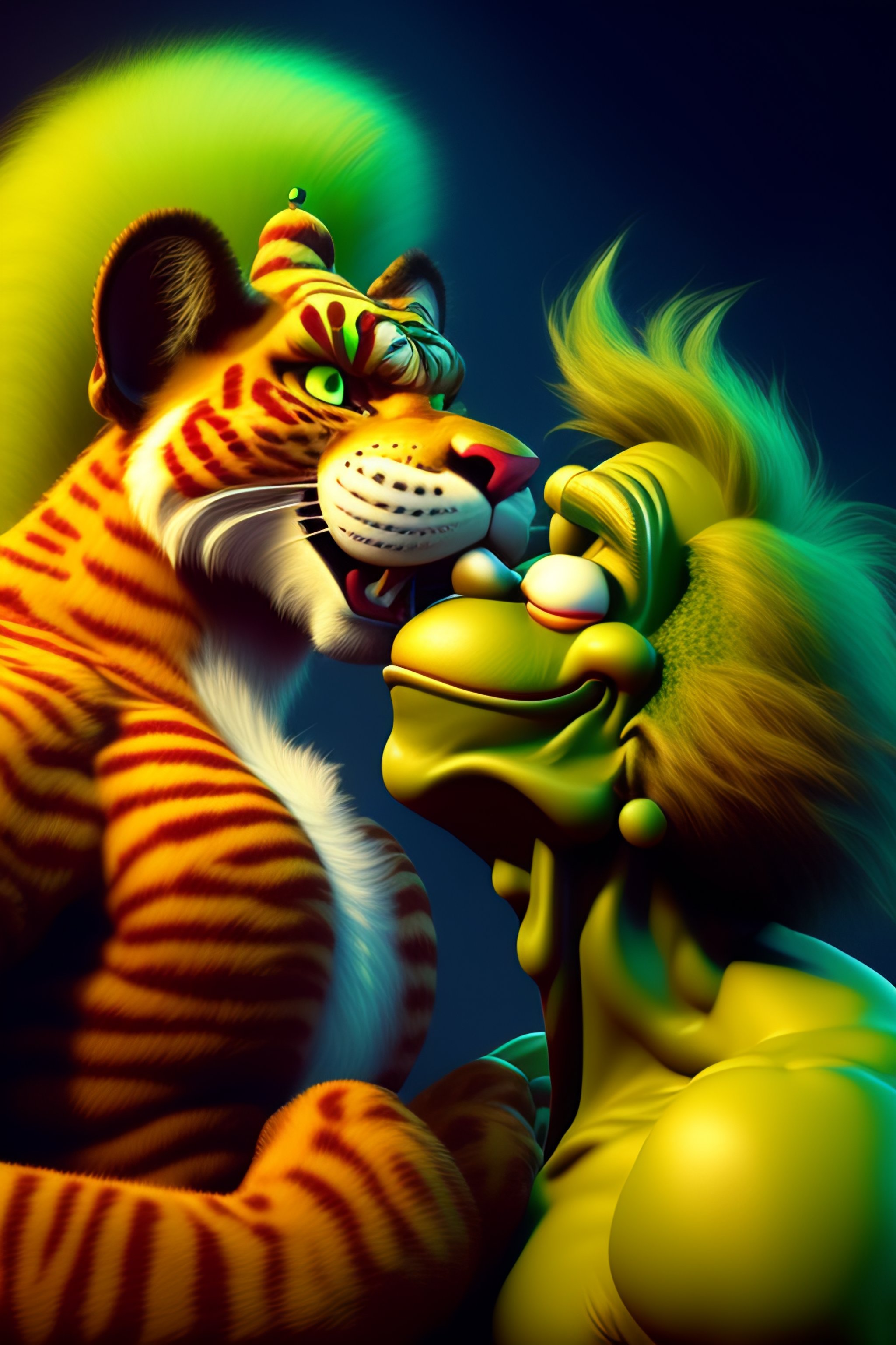 Lexica - The grinch and tony the tiger kissing