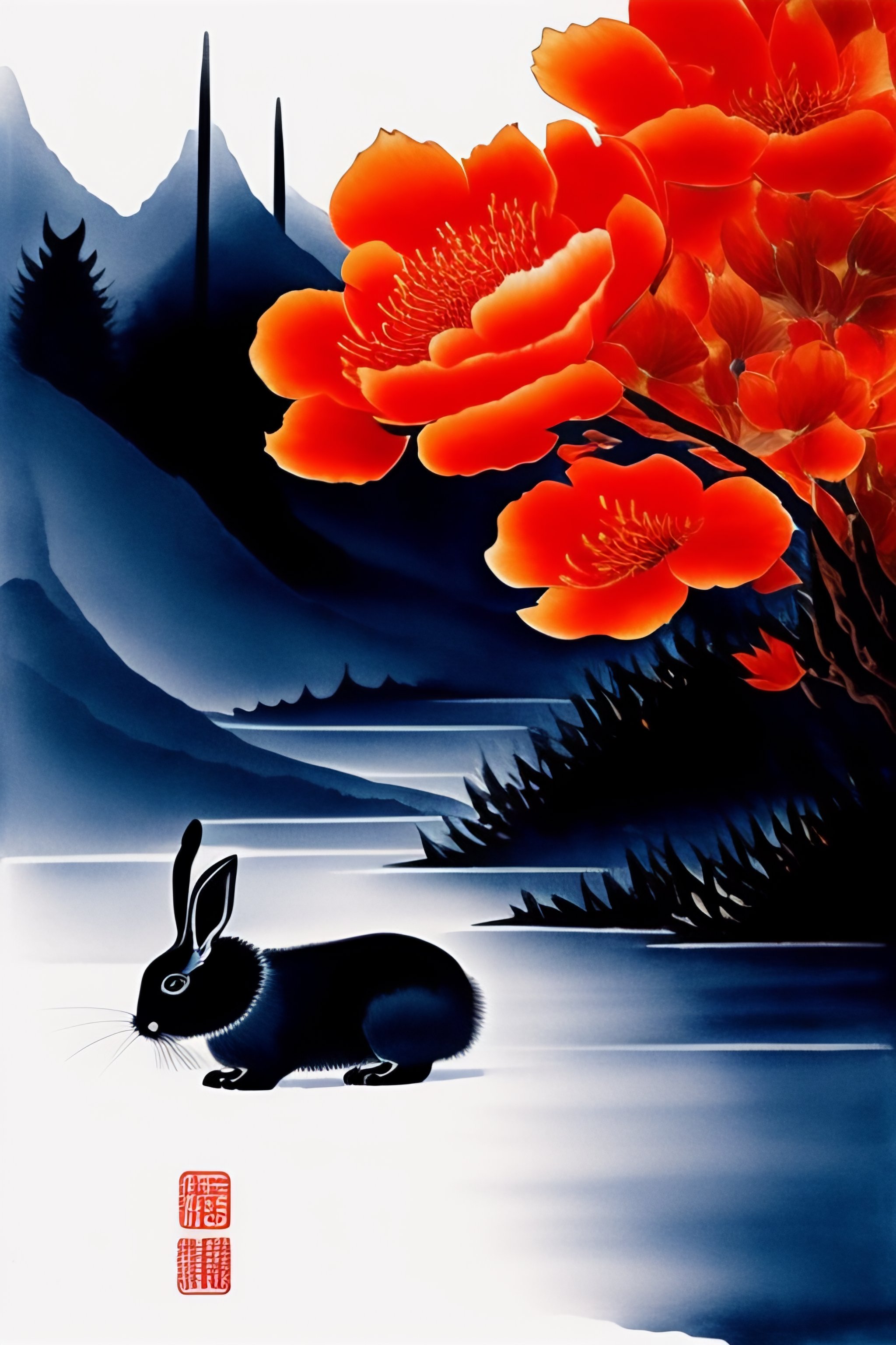 Lexica - Traditional Chinese ink painting for Chinese New Year wowed ...