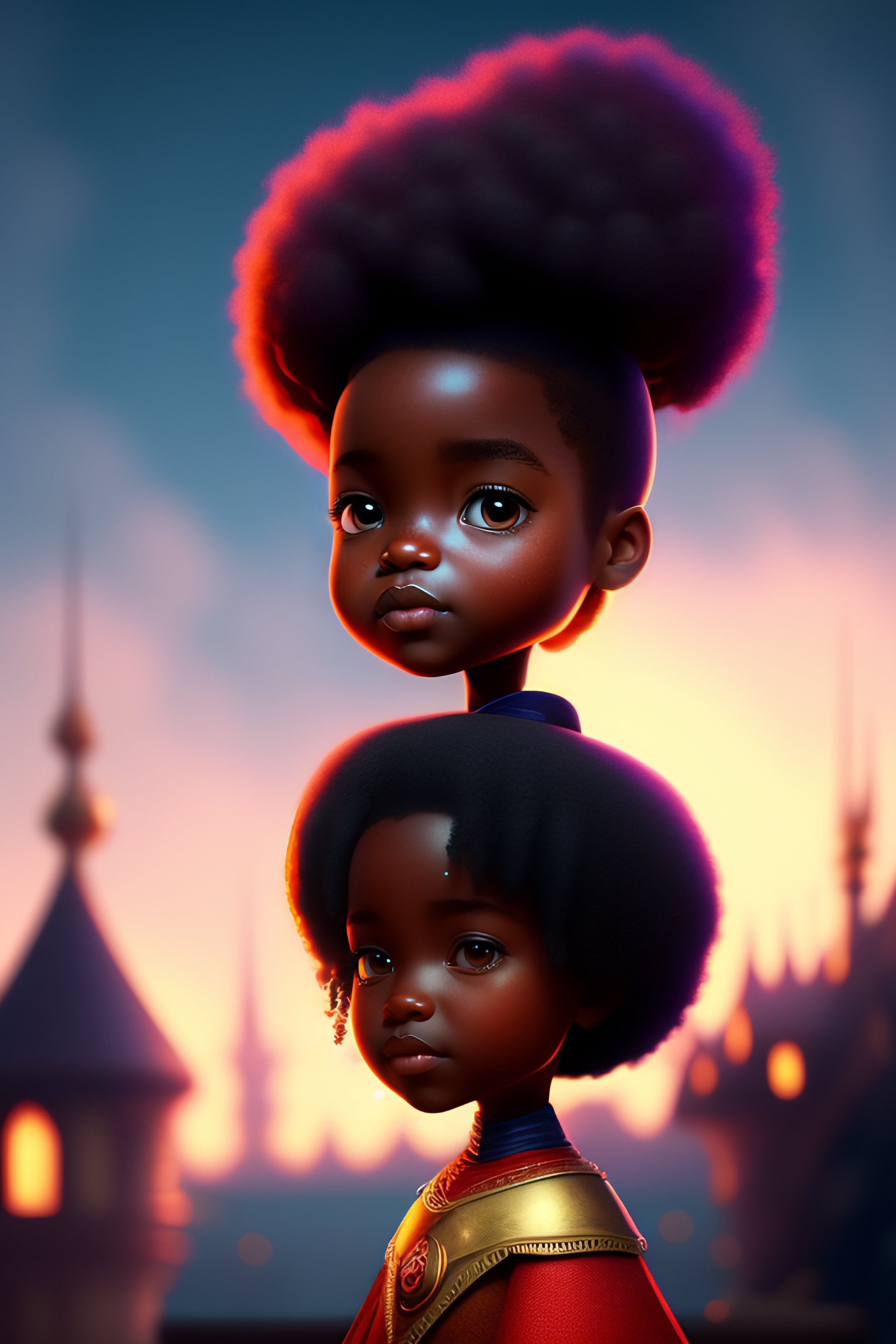 Lexica Medieval black night, Afro girl, 4k cartoon