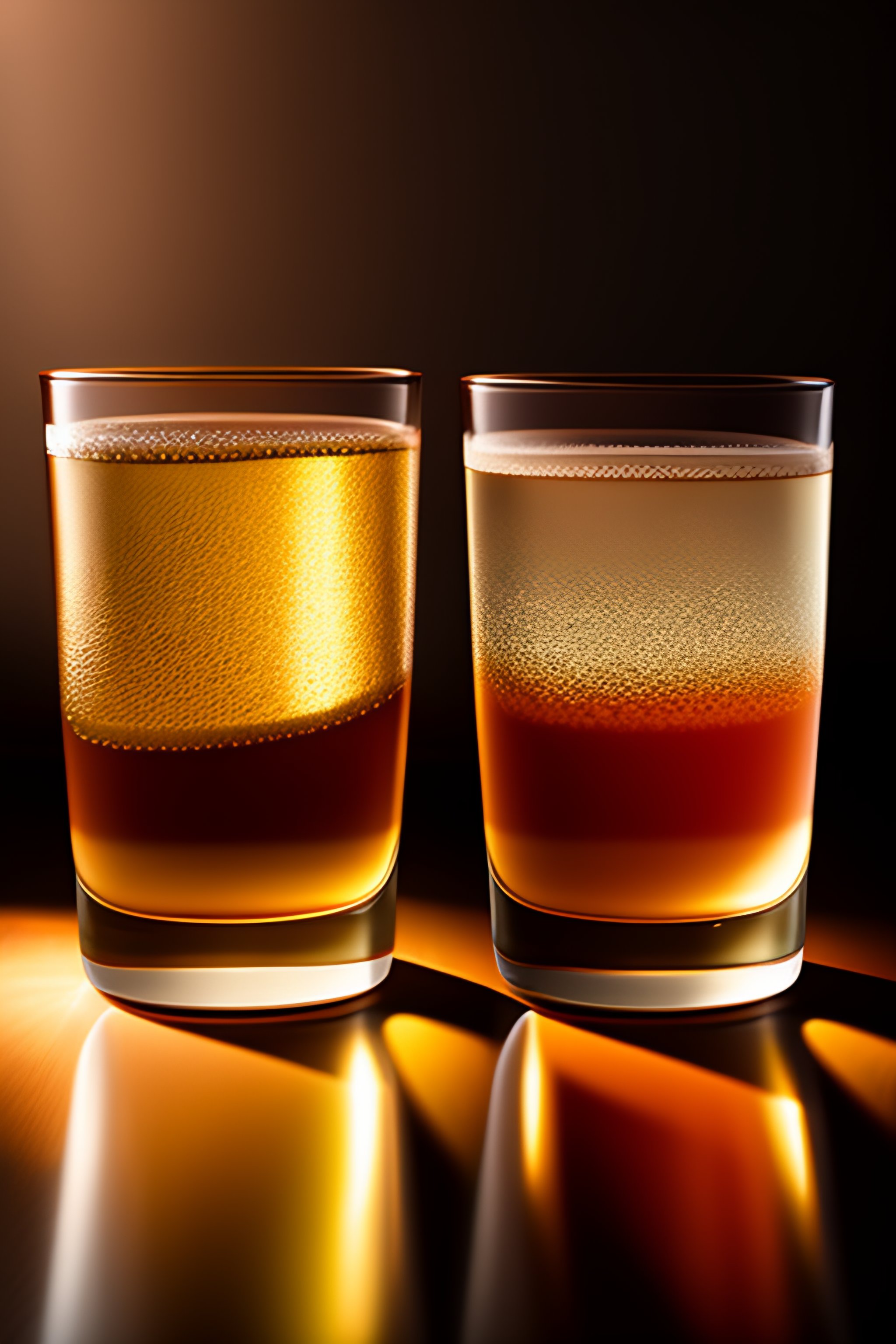 Lexica - Professional photo of two cups of water, hard rim lighting ...