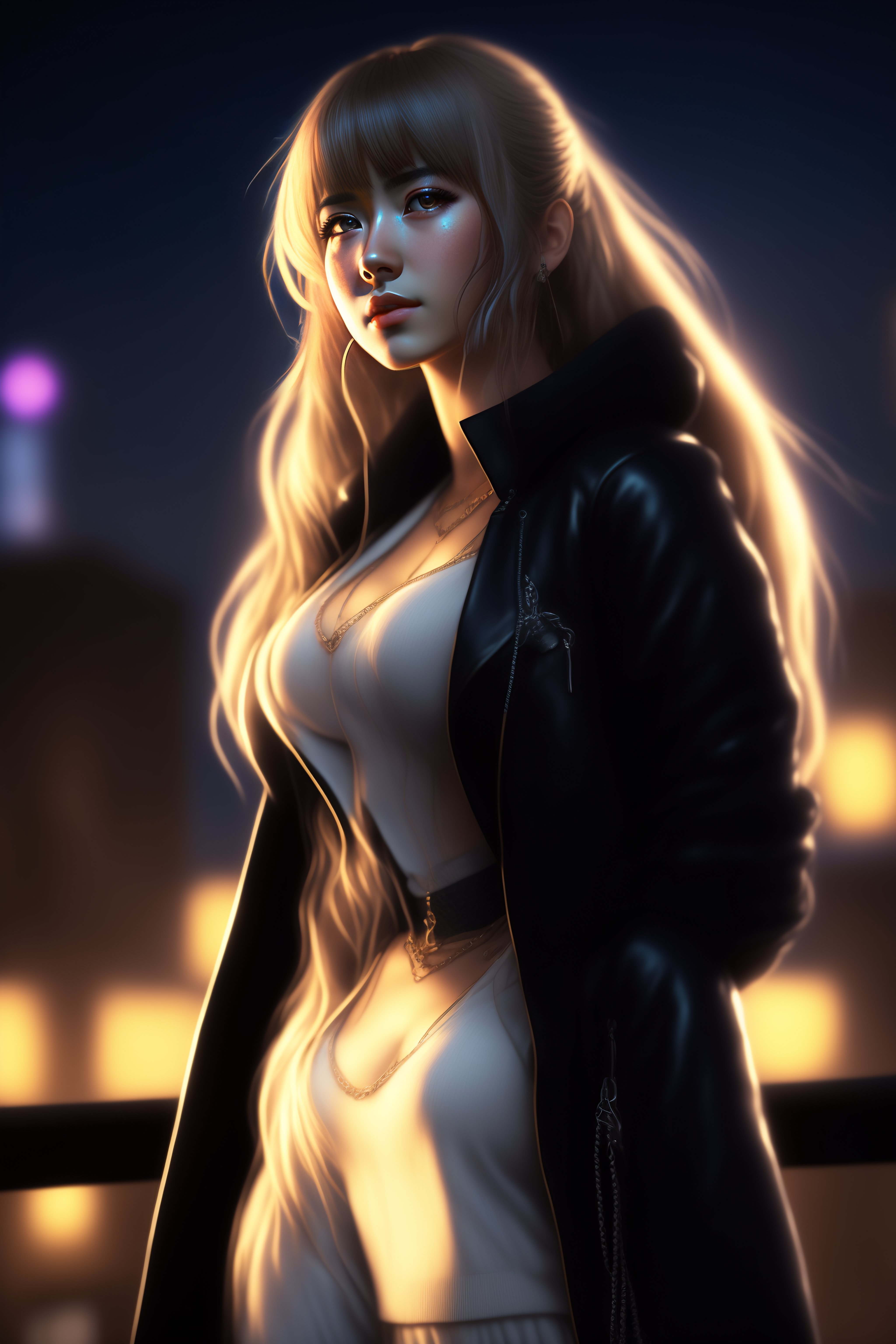 Lexica - Highly detailed and realistic illustration of Misa Amane from ...