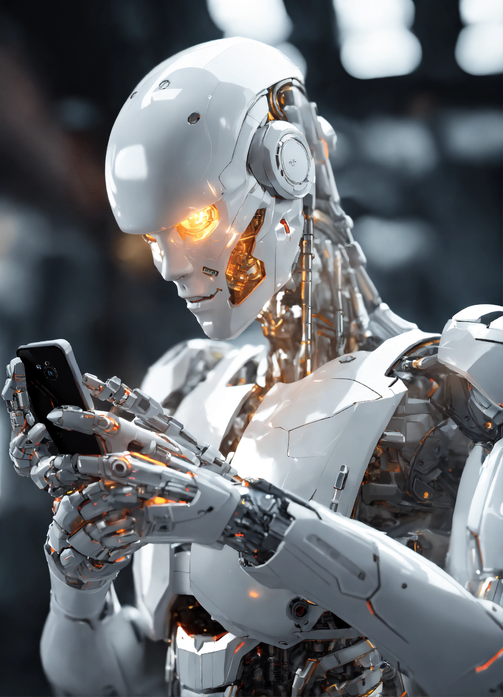 Lexica White Humanoid Cyborg Arm Holding Smartphone Hdr Rendered In Unreal Engine Clear