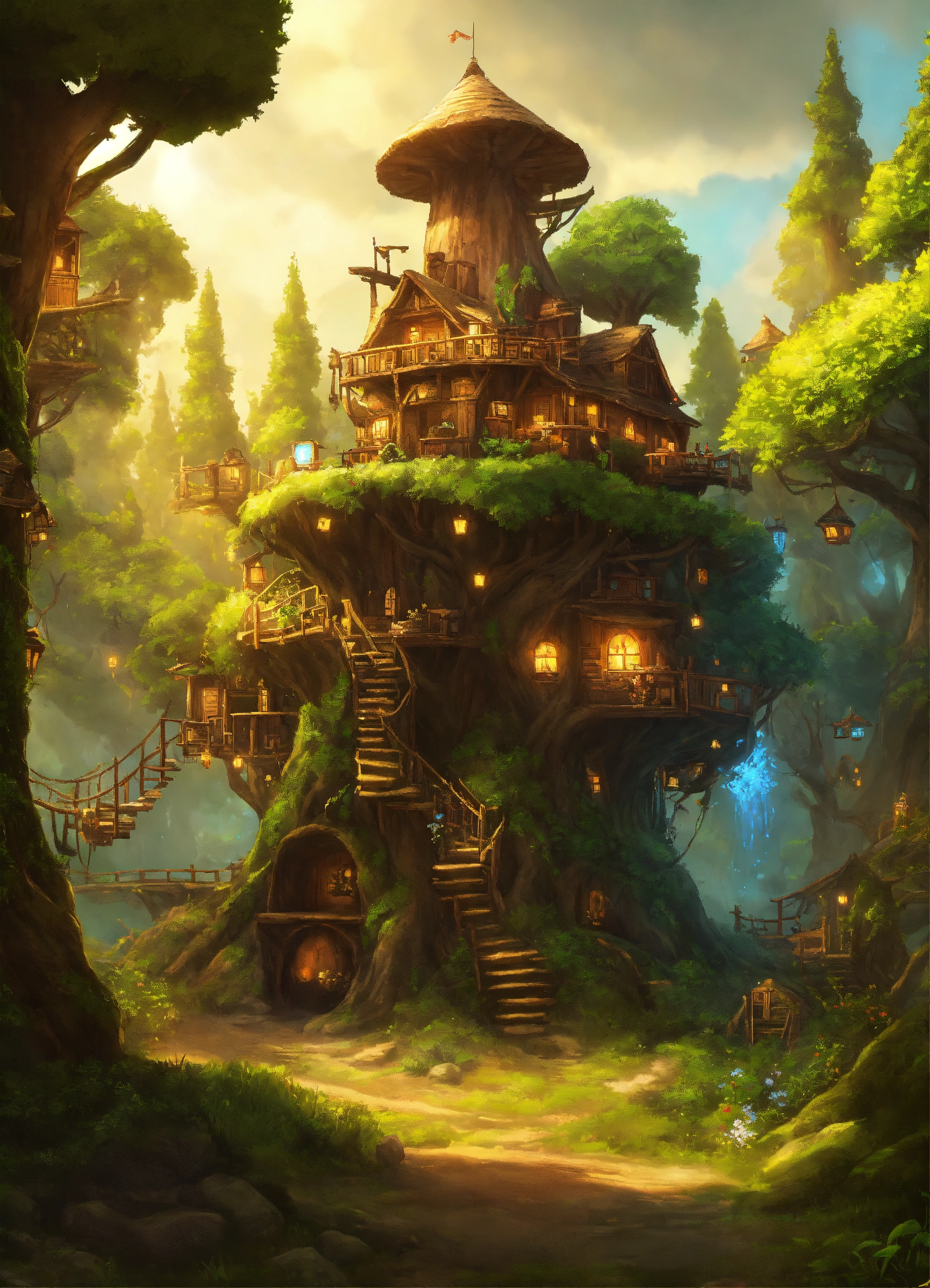 Lexica - MMO game with online players. treehouse. Ori. Ewok village ...