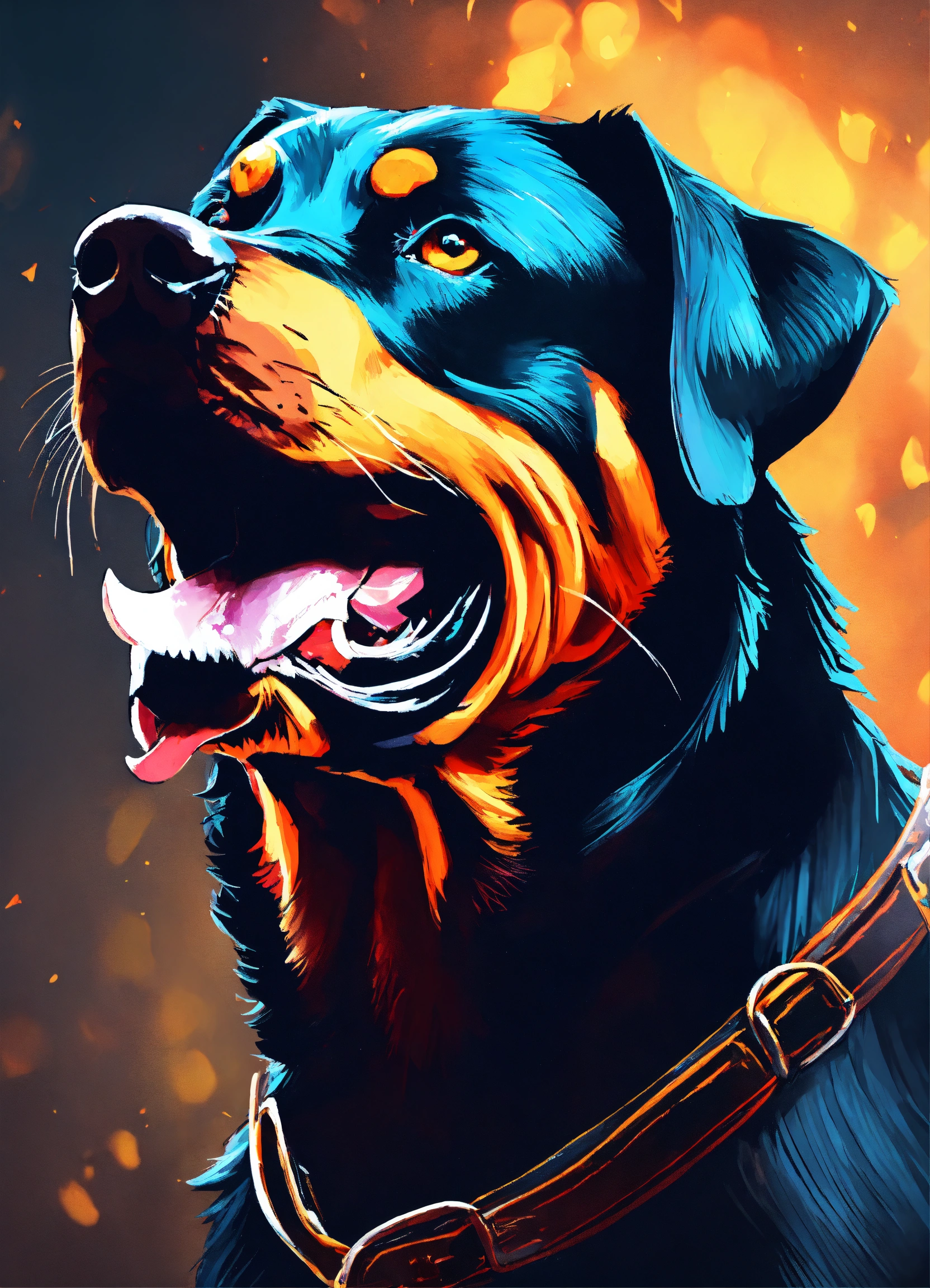 Lexica - Cool Rottweiller growling art style 8k trending on artstation