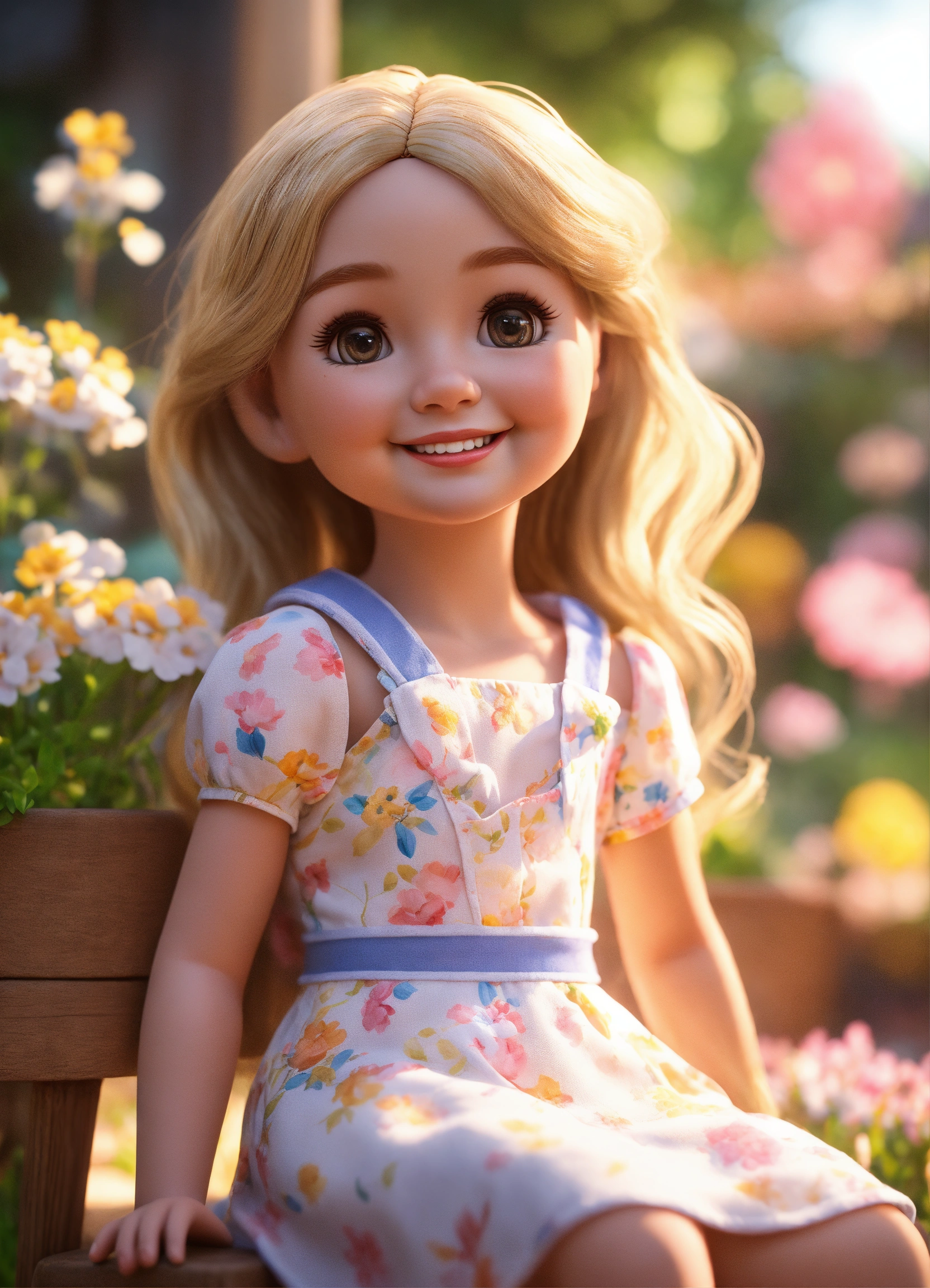 Lexica - Cute Adorable Doll Style Tiny Girl Smiling Greeting Me, Long 