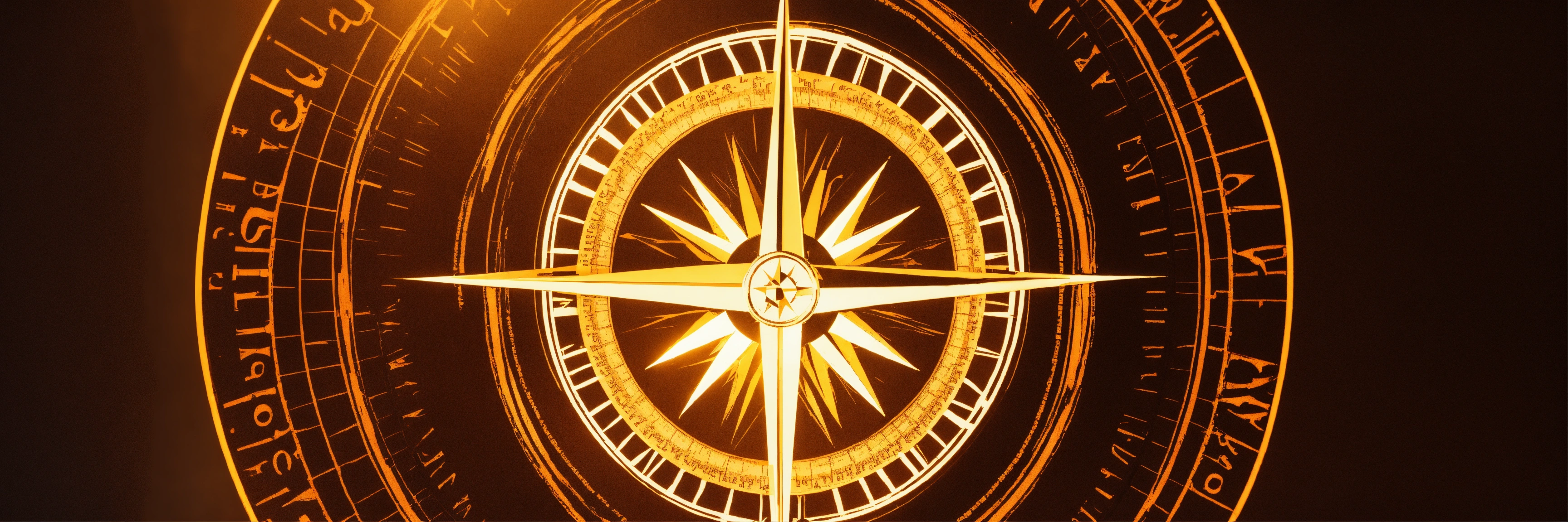 Lexica - A stylized compass with rays of light spreading outwards