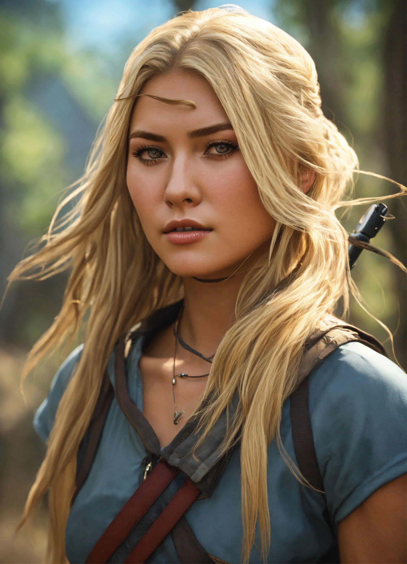 Lexica - A blonde girl . Ark survival style