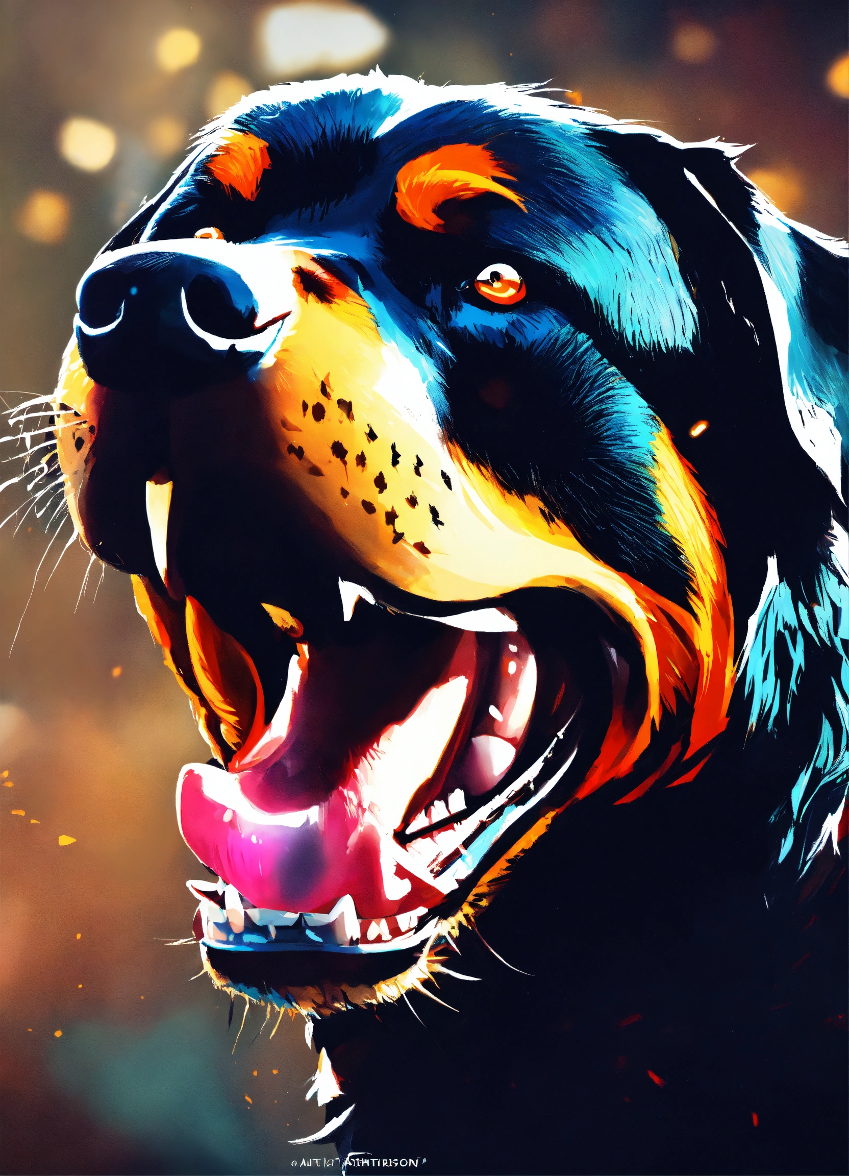 Lexica - Cool Rottweiller growling art style 8k trending on artstation