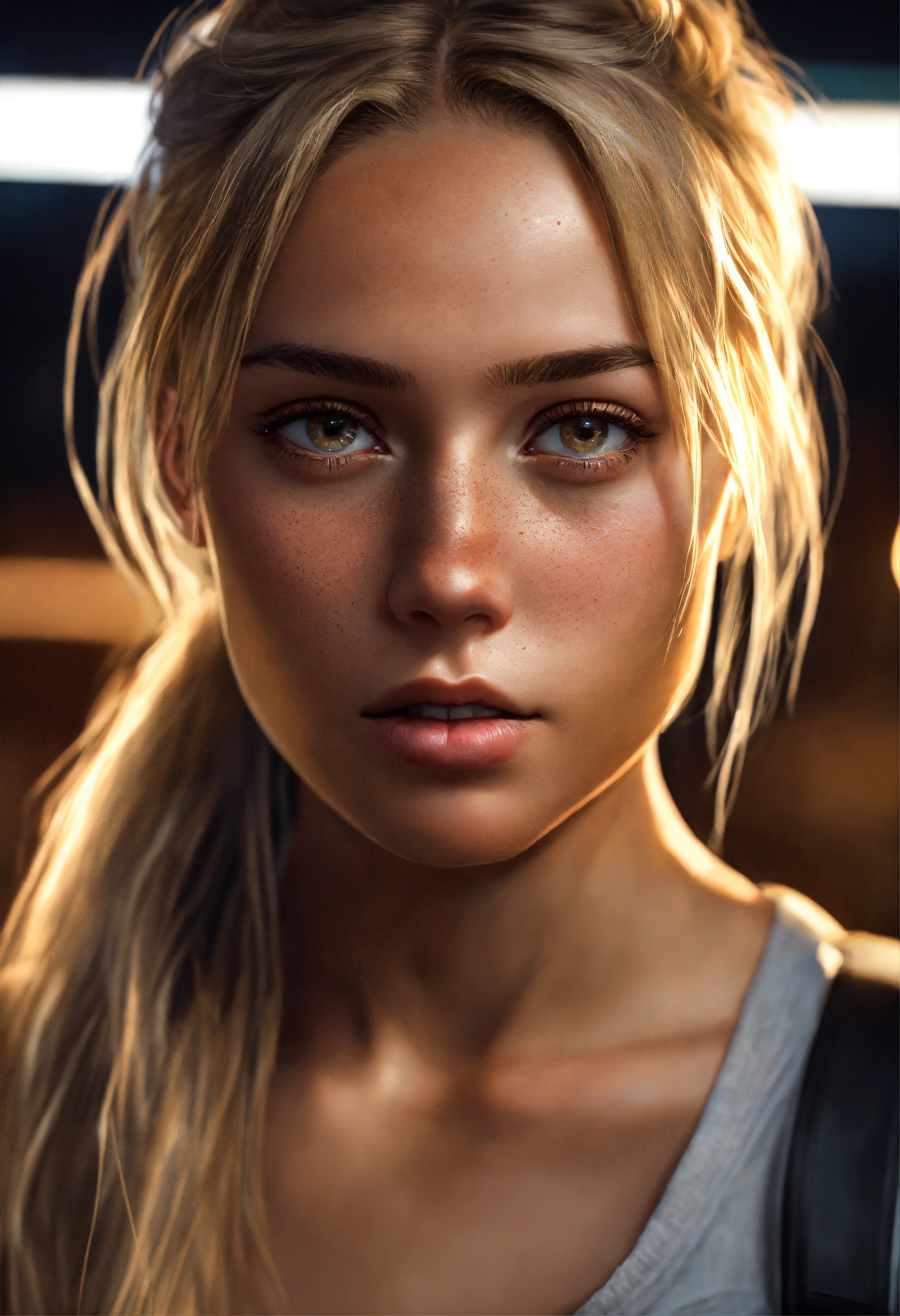 Lexica - A realistic photo of a 22 years old woman with brown shiny ...
