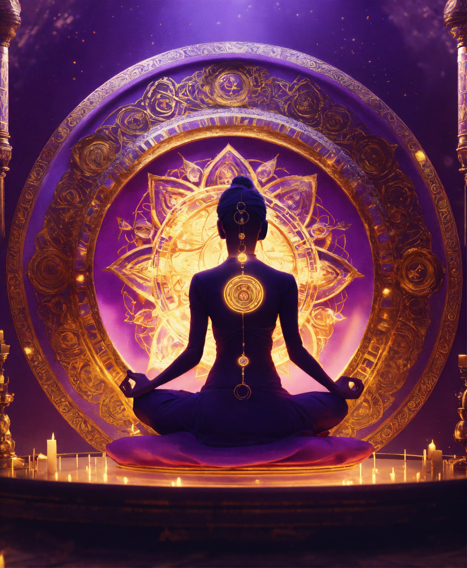 Lexica - Realistic art of sacred mérkabah. a floating female silhouette ...