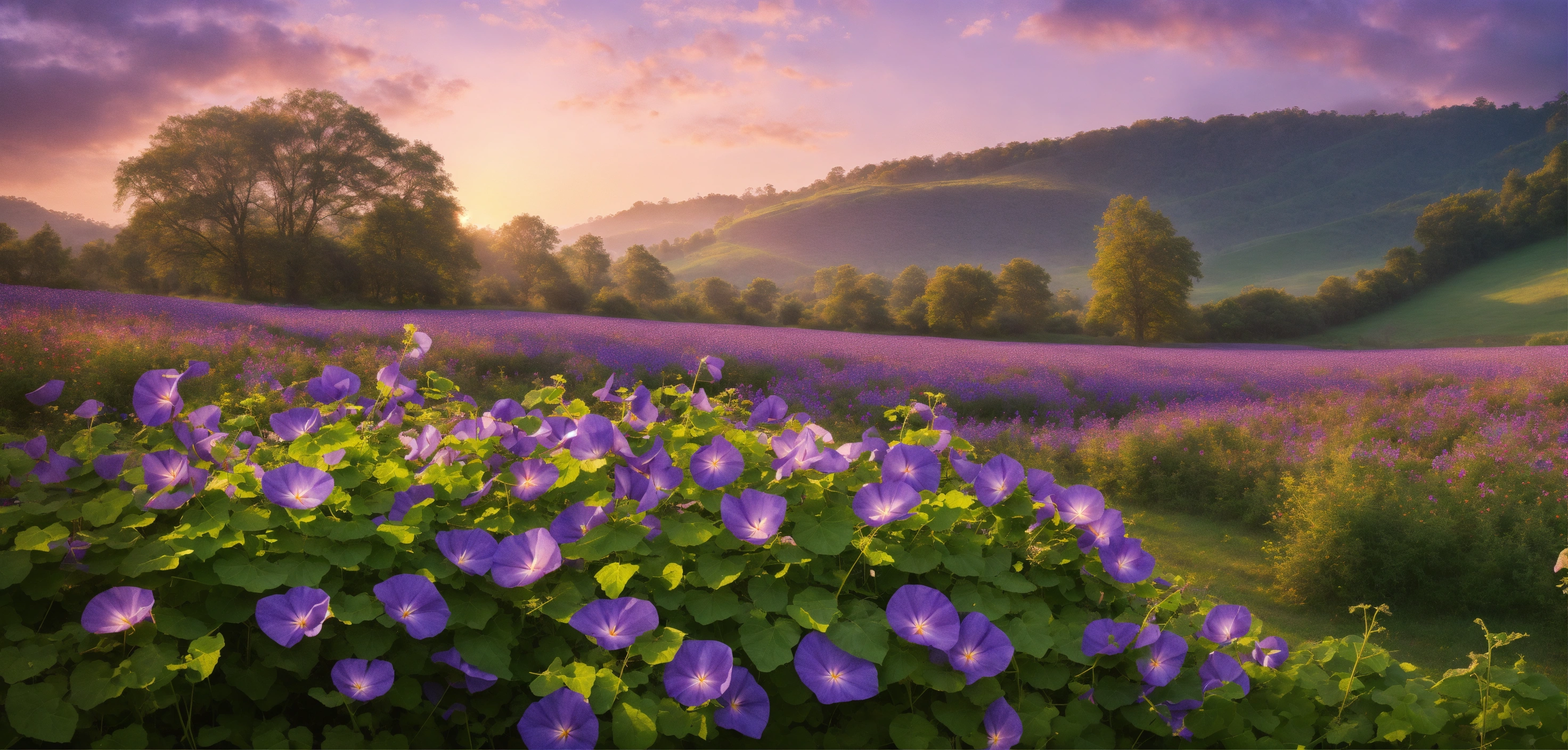 Lexica - A serene and majestic spring landscape of a field full of ...