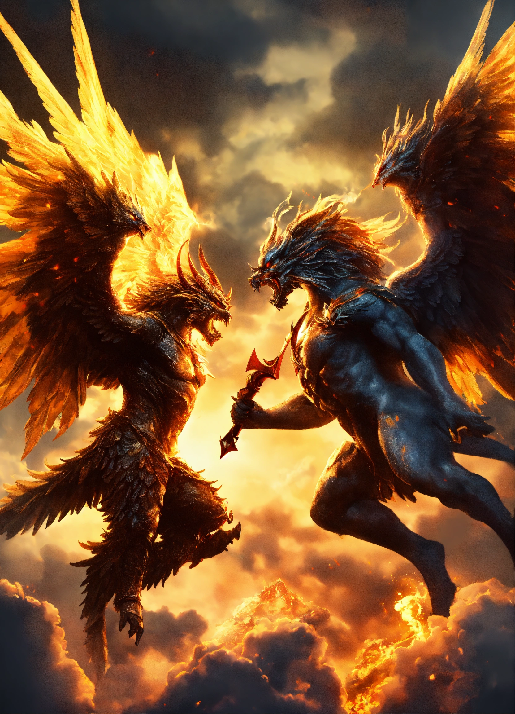 Lexica - Armies of angels and demons fighting in the skytwo smoke ...